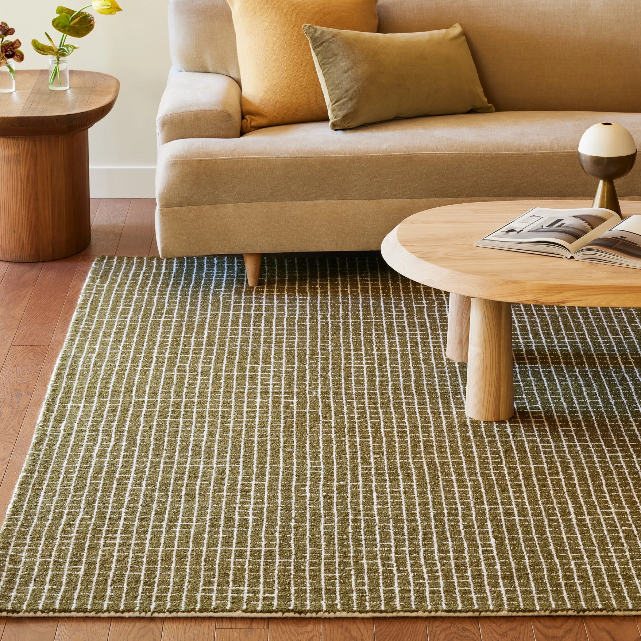 Melrose Checked Wool Area Rug