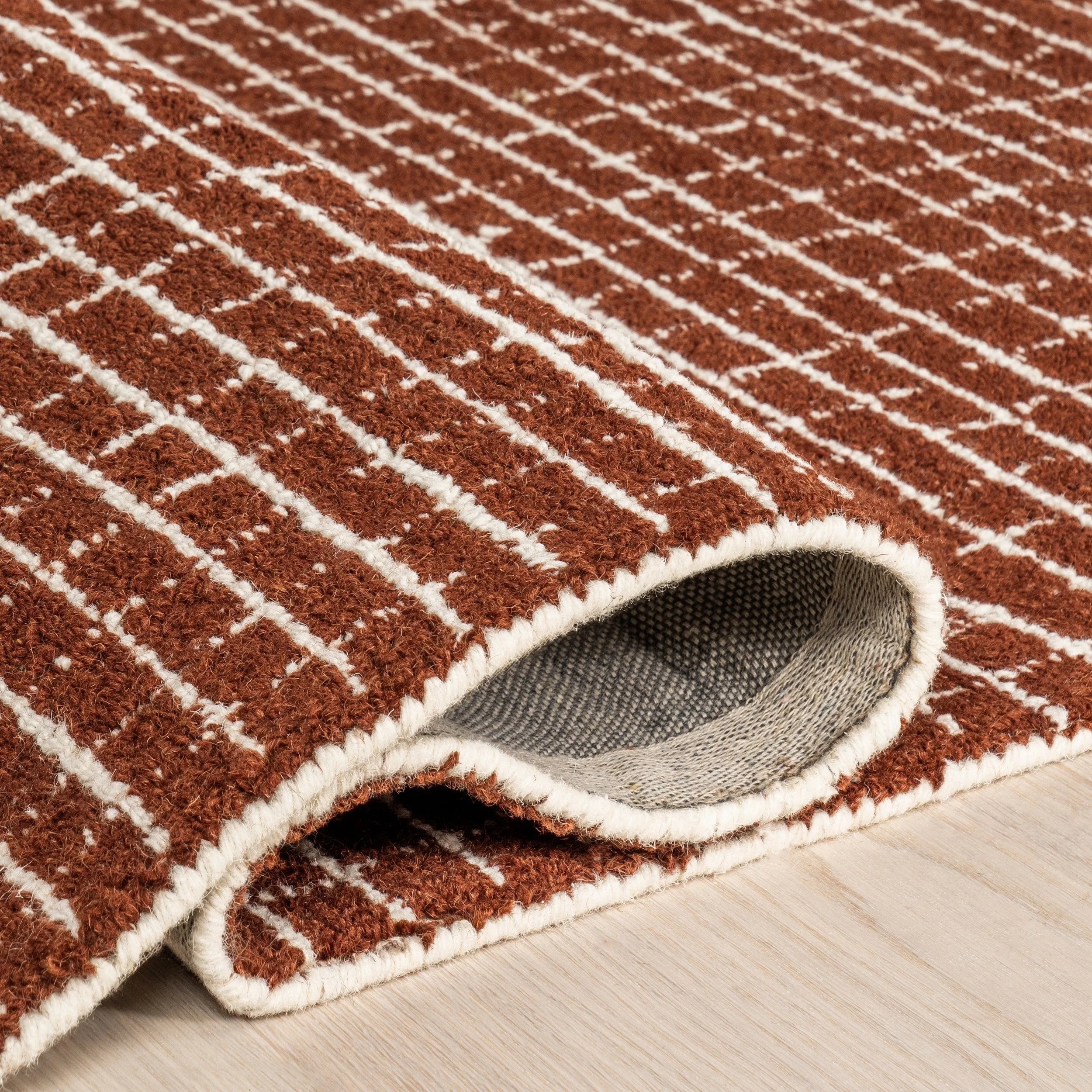 Melrose Checked Wool Area Rug