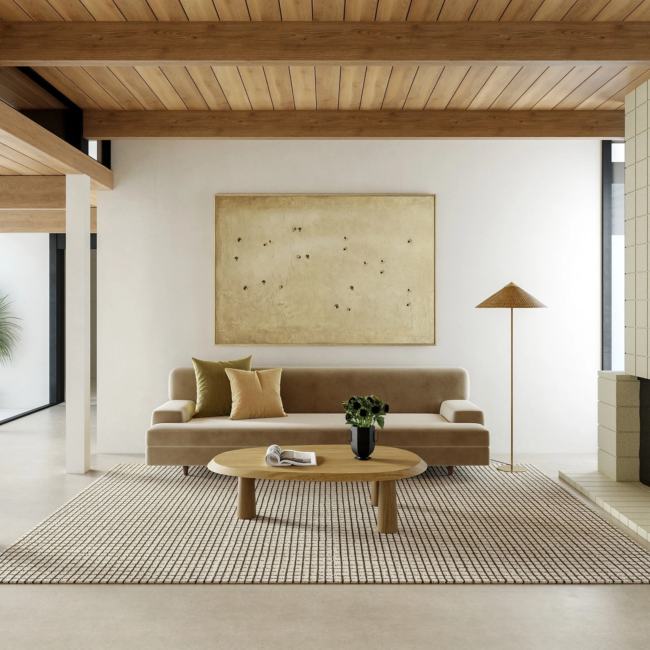 Melrose Checked Wool Area Rug