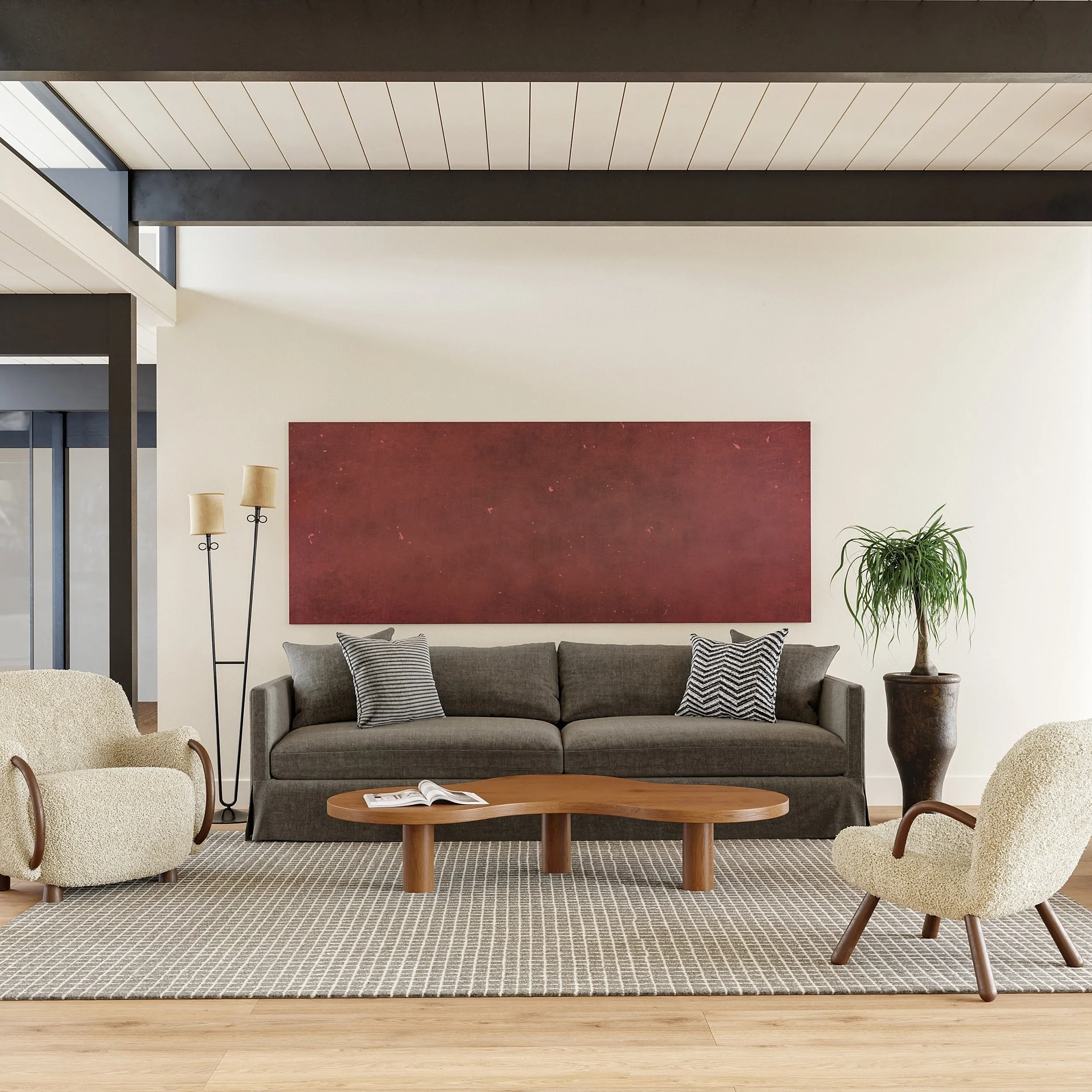Melrose Checked Wool Area Rug