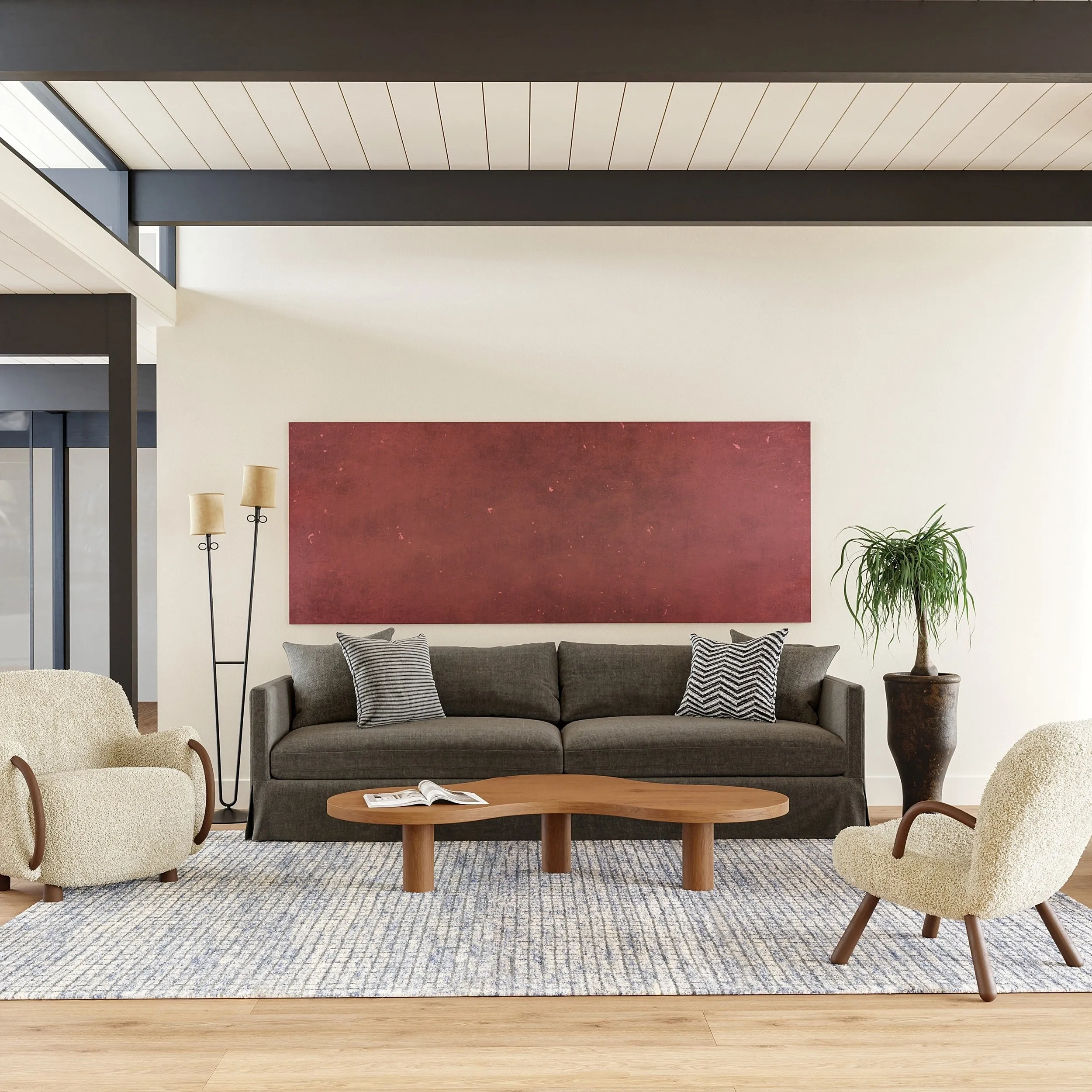 Melrose Checked Wool Area Rug