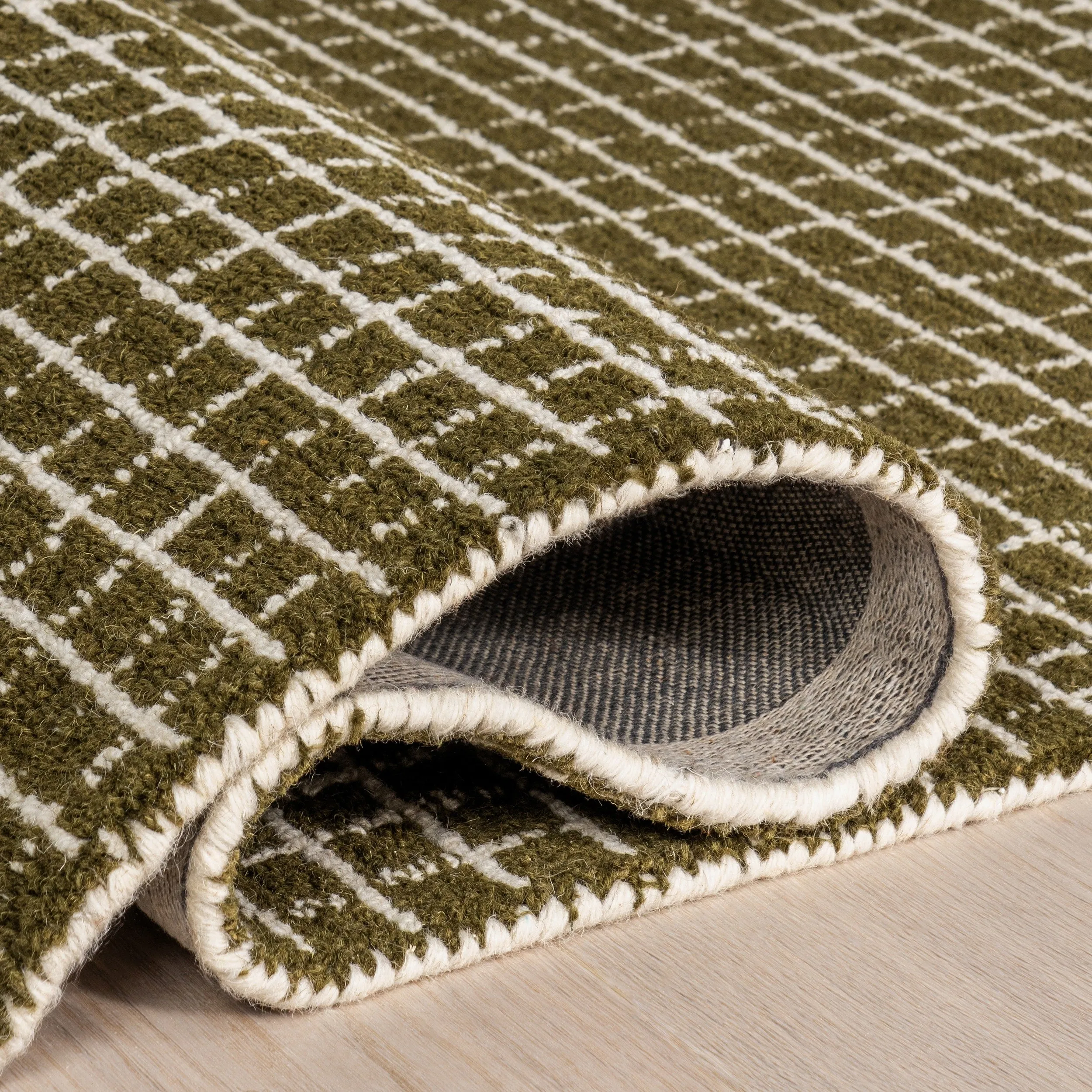 Melrose Checked Wool Area Rug