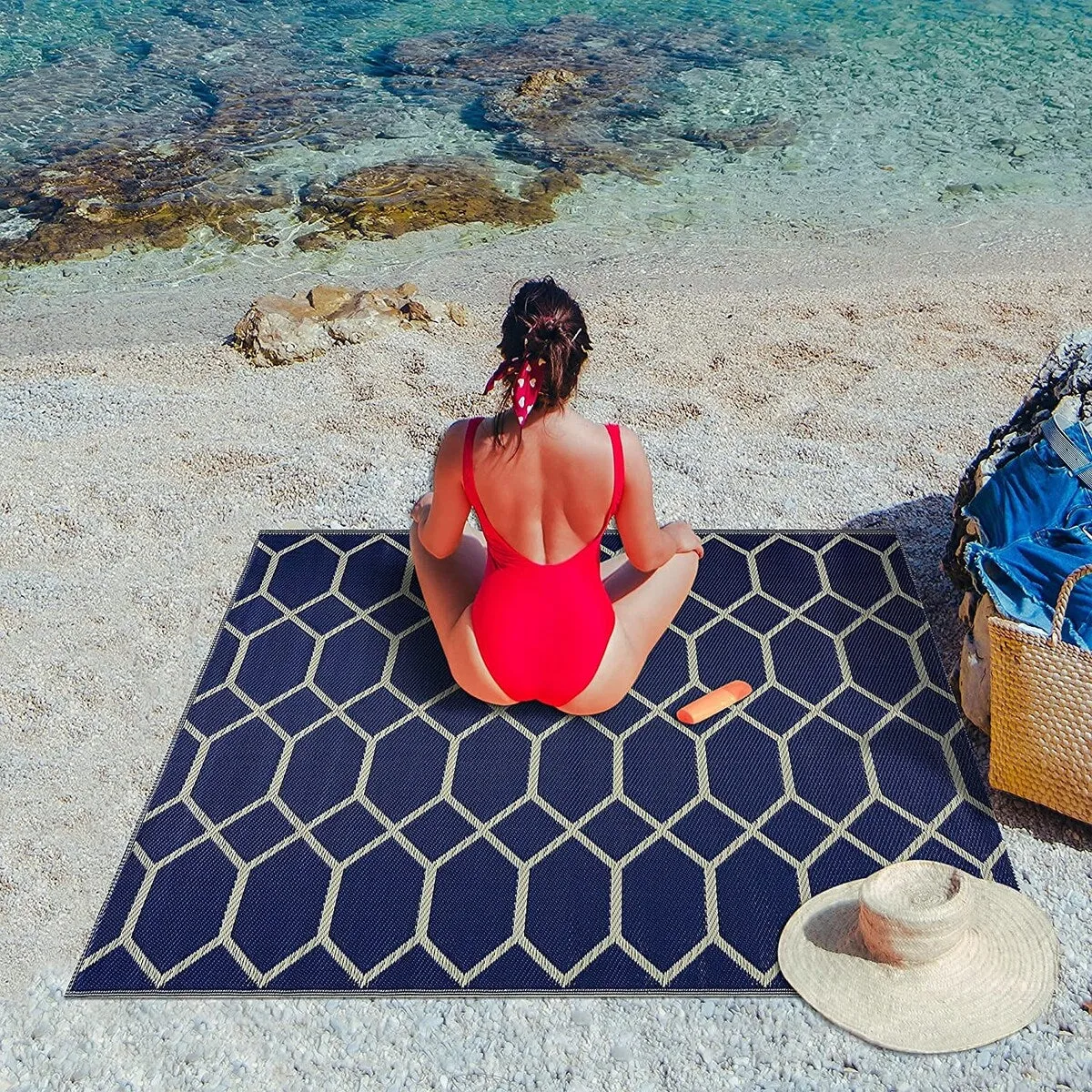 Miami Lightweight Reversible Recycled Plastic Outdoor Floor Mat/Rug