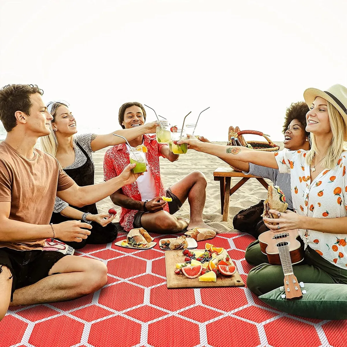 Miami Lightweight Reversible Recycled Plastic Outdoor Floor Mat/Rug