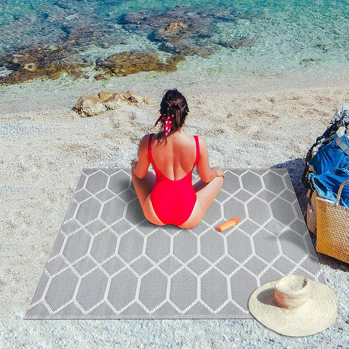Miami Lightweight Reversible Recycled Plastic Outdoor Floor Mat/Rug