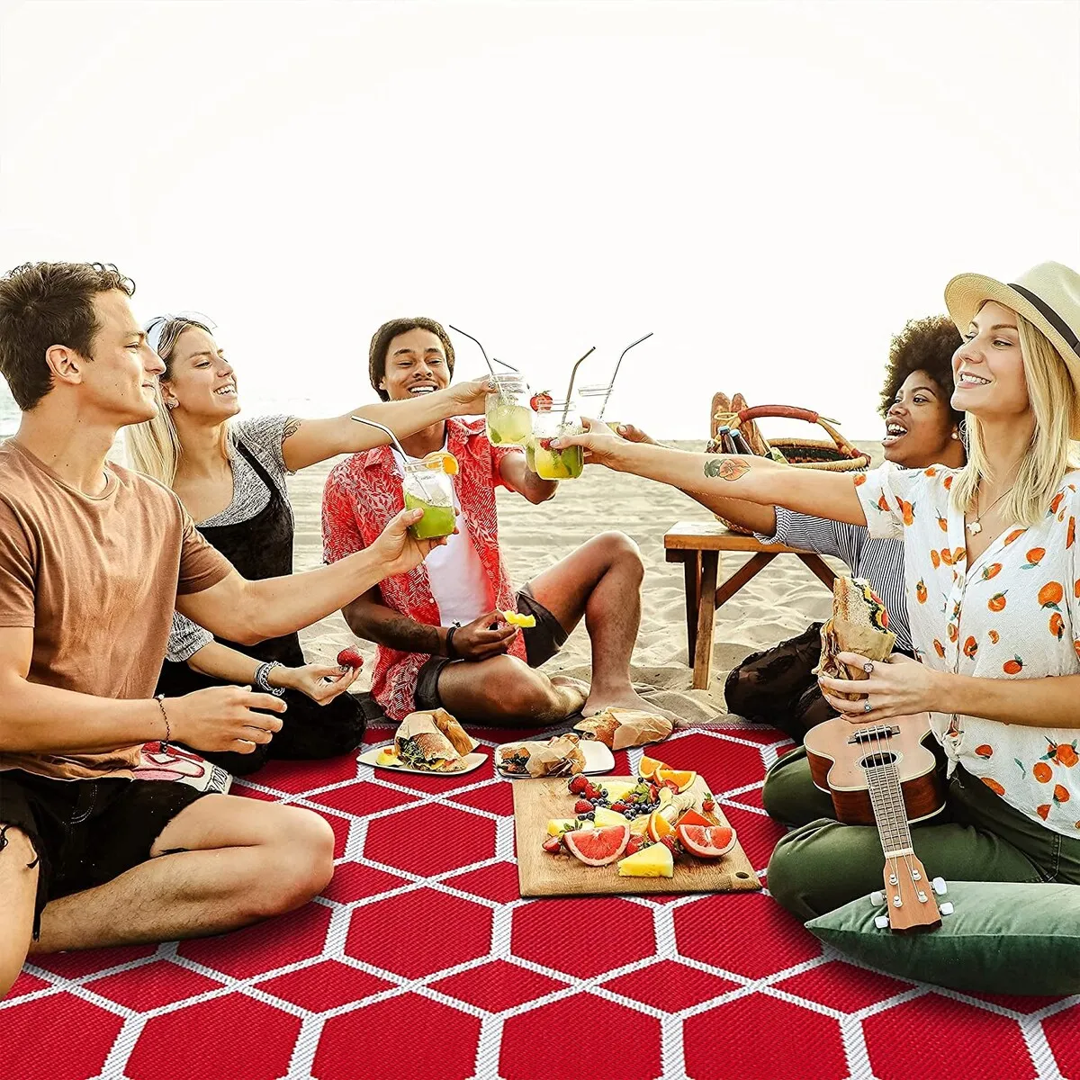 Miami Lightweight Reversible Recycled Plastic Outdoor Floor Mat/Rug