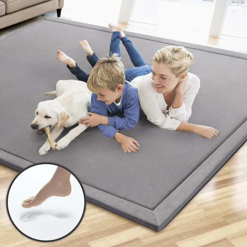 MICRODRY Cushioned Modern Memory Foam Area Rug with Built in Rug Pad - Easy Clean - Stain & Fade Resistant. 5' x 7'