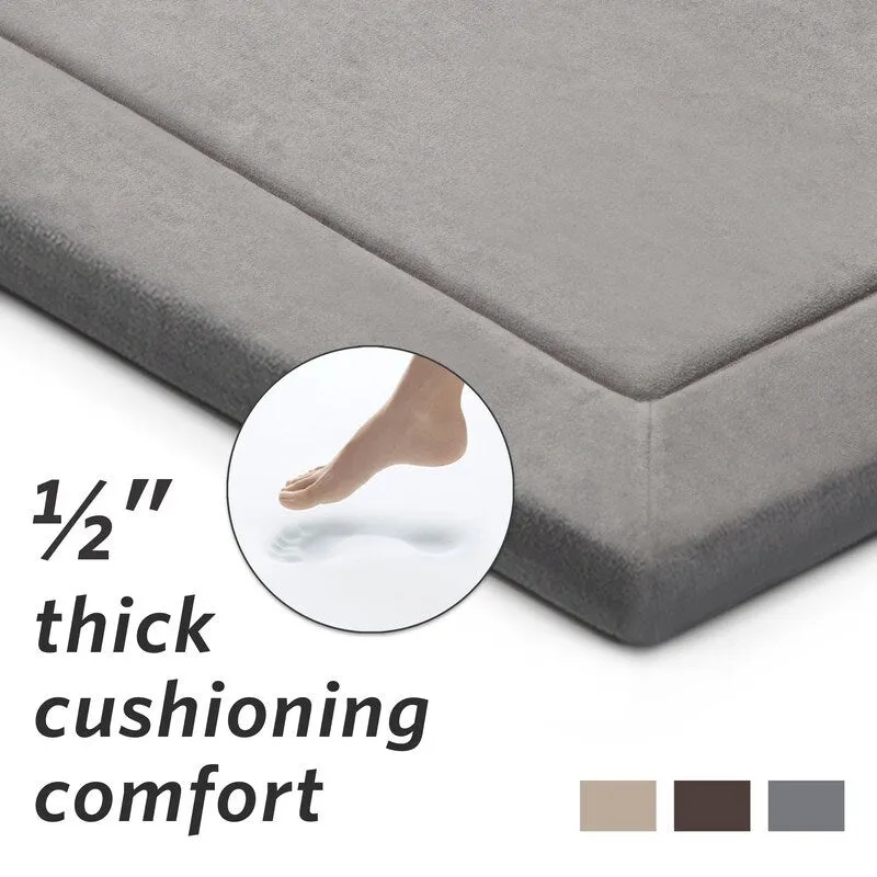 MICRODRY Cushioned Modern Memory Foam Area Rug with Built in Rug Pad - Easy Clean - Stain & Fade Resistant. 5' x 7'