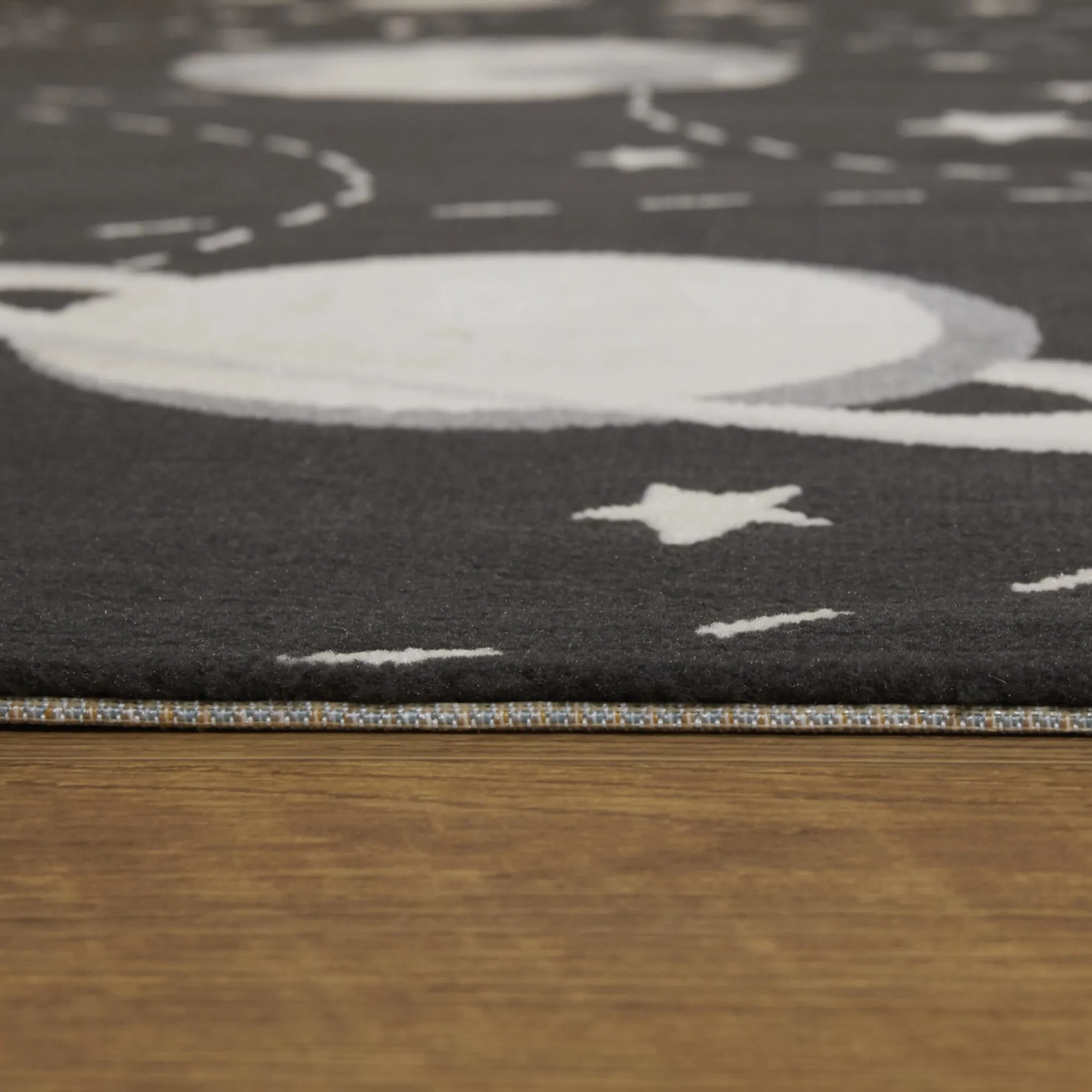 Mod-Tod Galaxy Orbit Space Pattern Multicolor Kids Area Rug