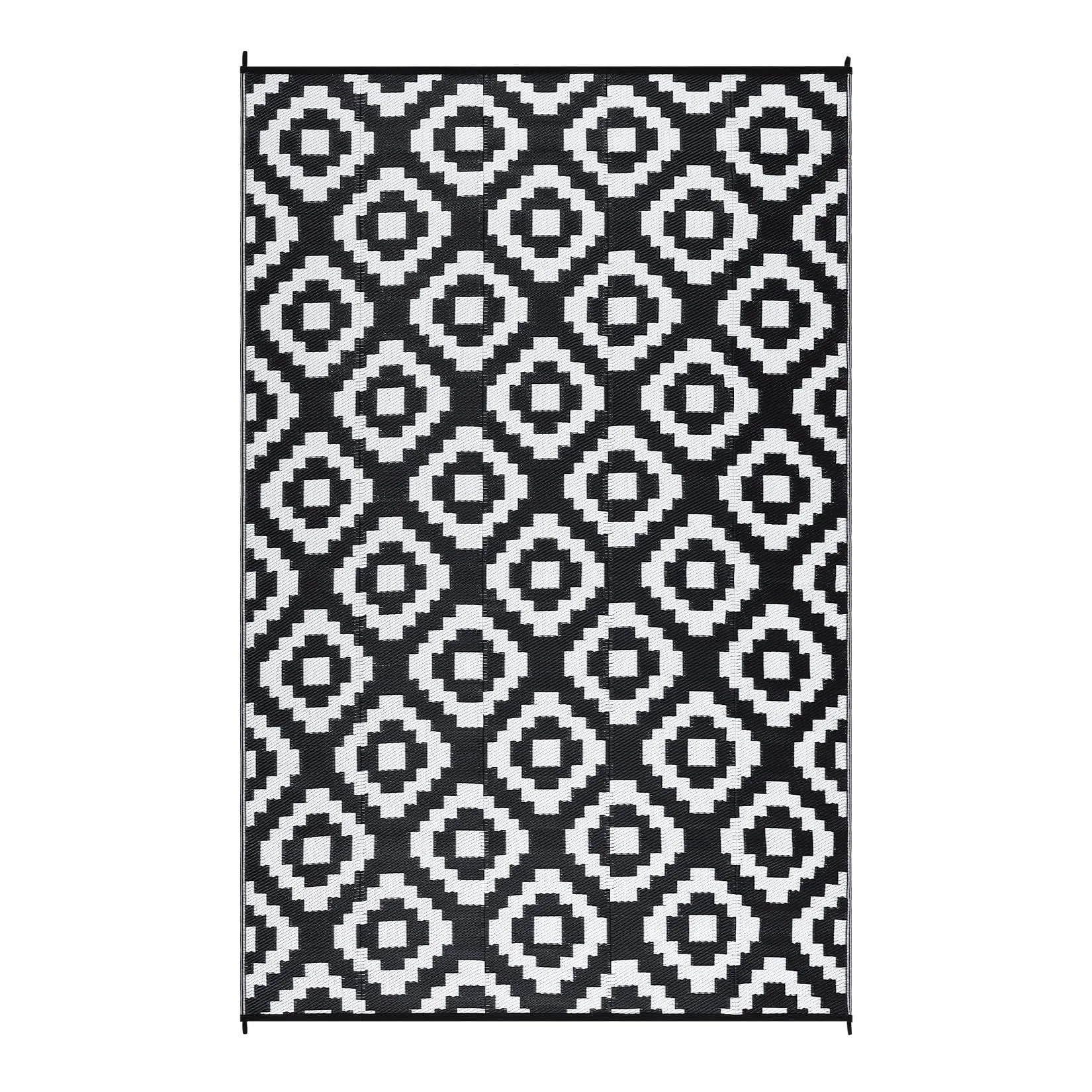 Modern Geometric Waterproof Rug Reversible Outdoor Floor Mat for Patio Porch