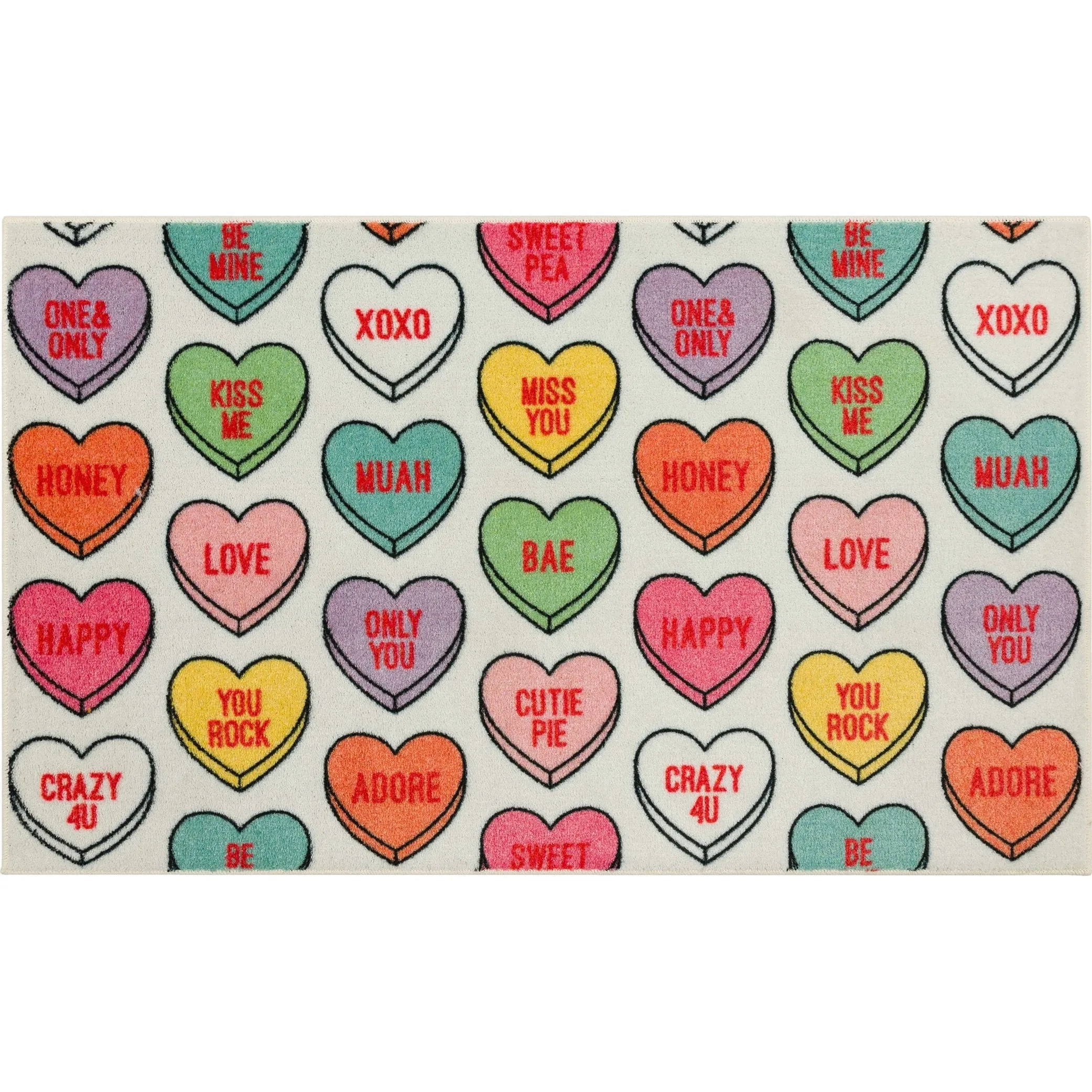 Mohawk Home Candy Hearts Holiday Accent Kitchen Mat