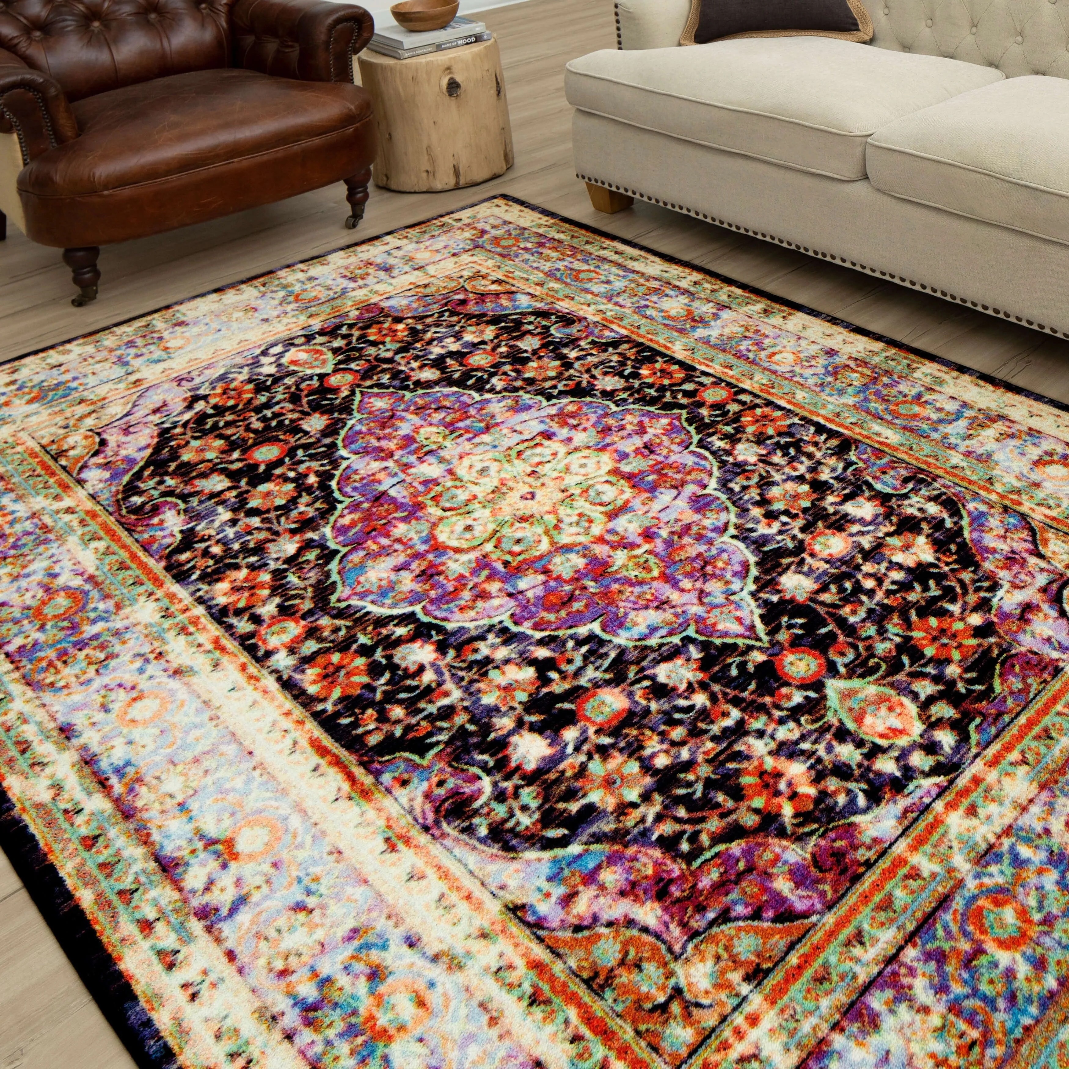 Mohawk Home Caspar Traditional Floral Medallion Area Rug