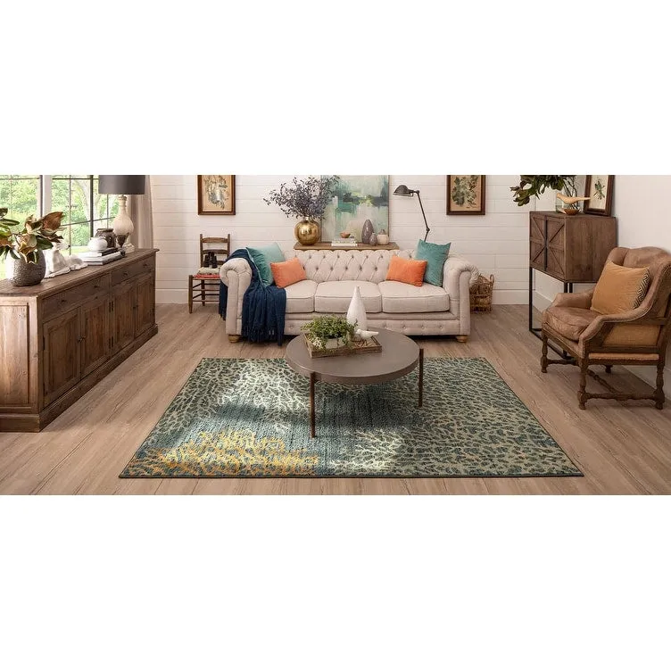 Mohawk Home Coral Reef Coastal Blue Area Rug