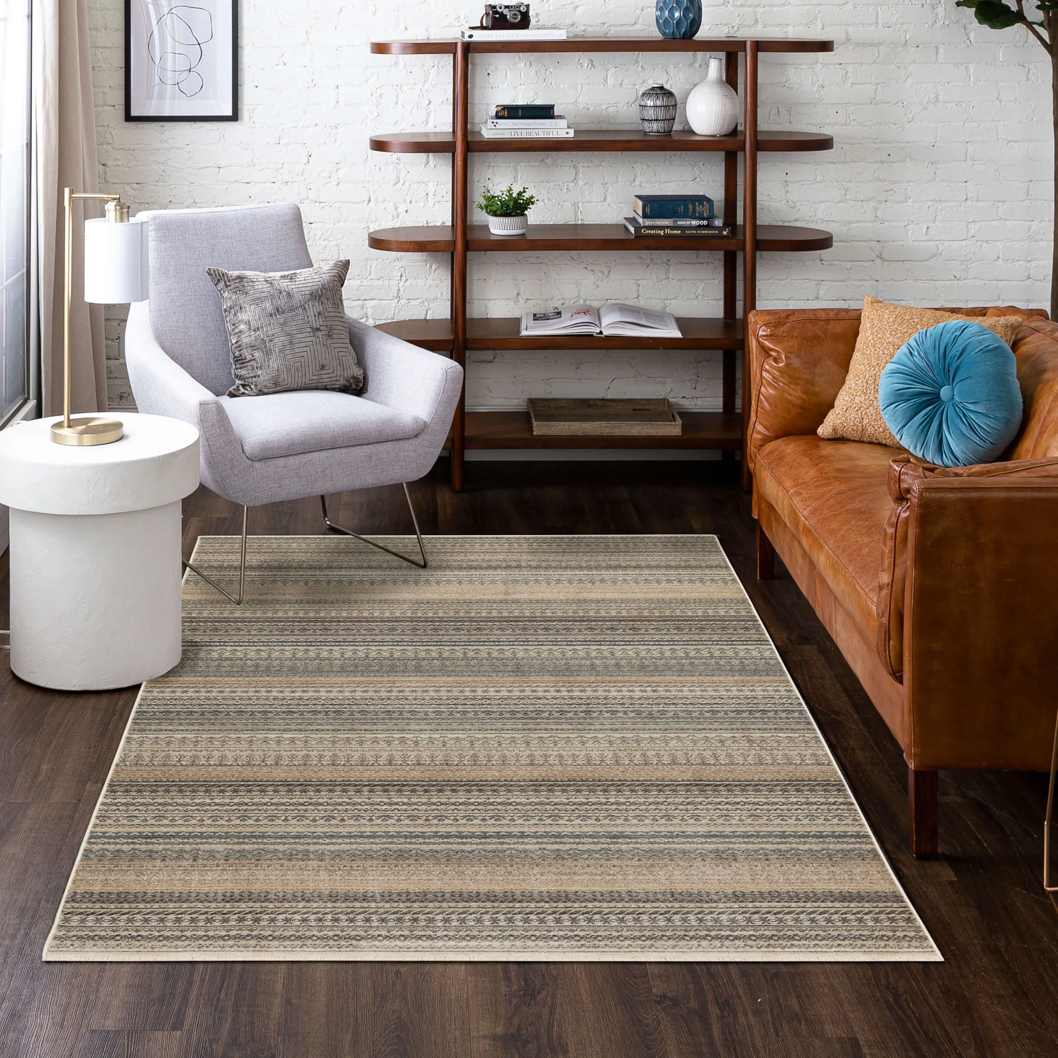 Mohawk Home Greystone Ornamental Striped Area Rug