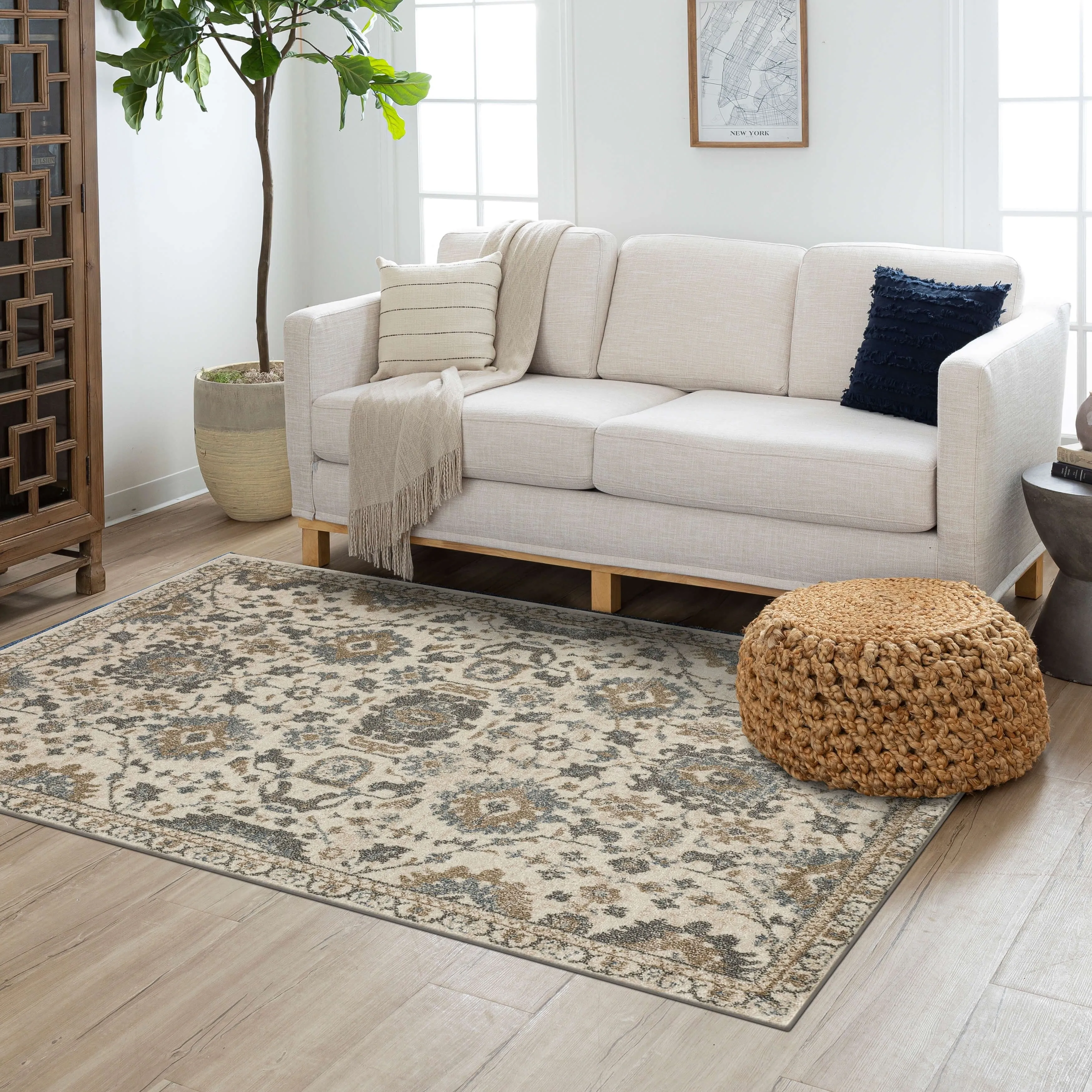 Mohawk Home Grove Elms Floral Ornamental Area Rug