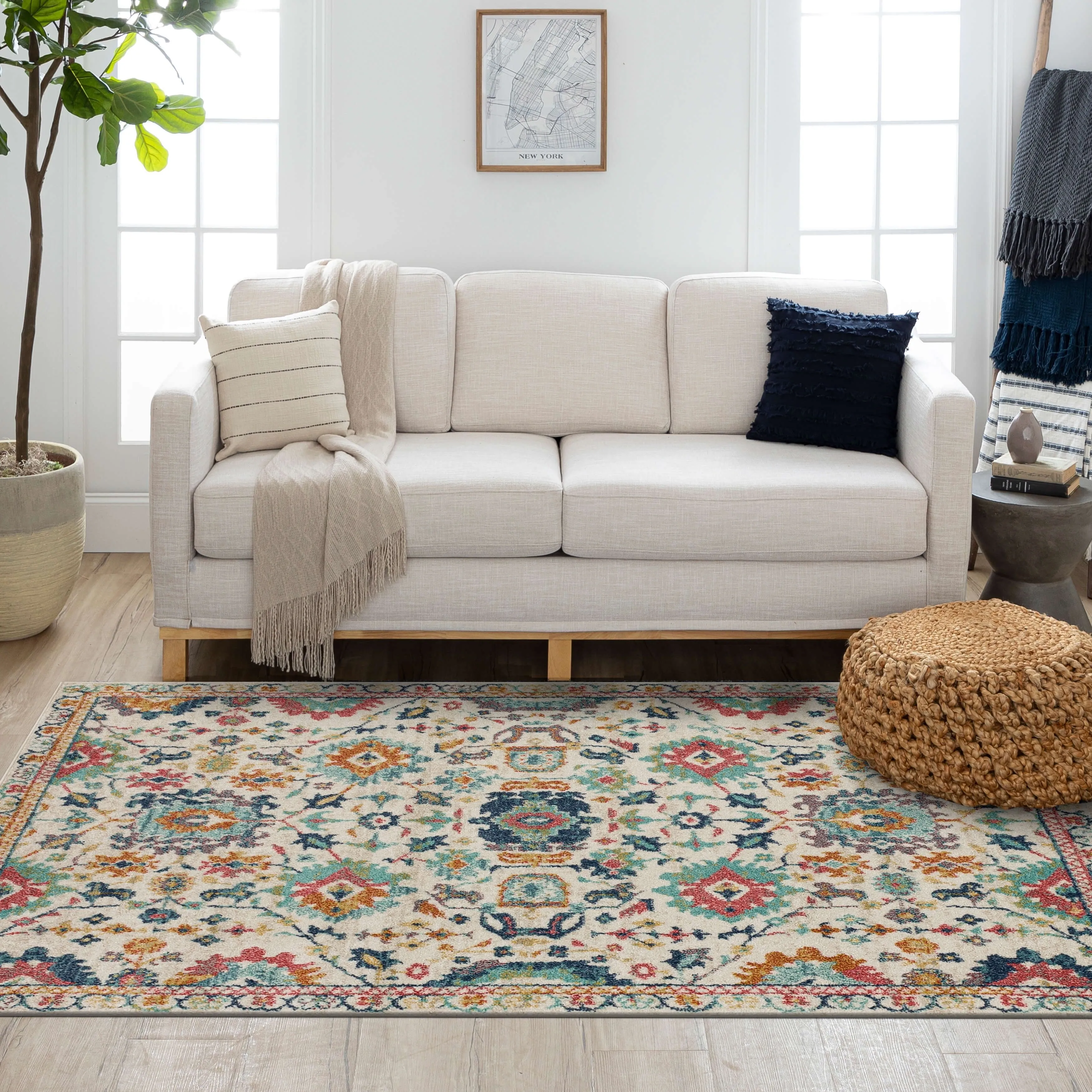 Mohawk Home Grove Elms Floral Ornamental Area Rug