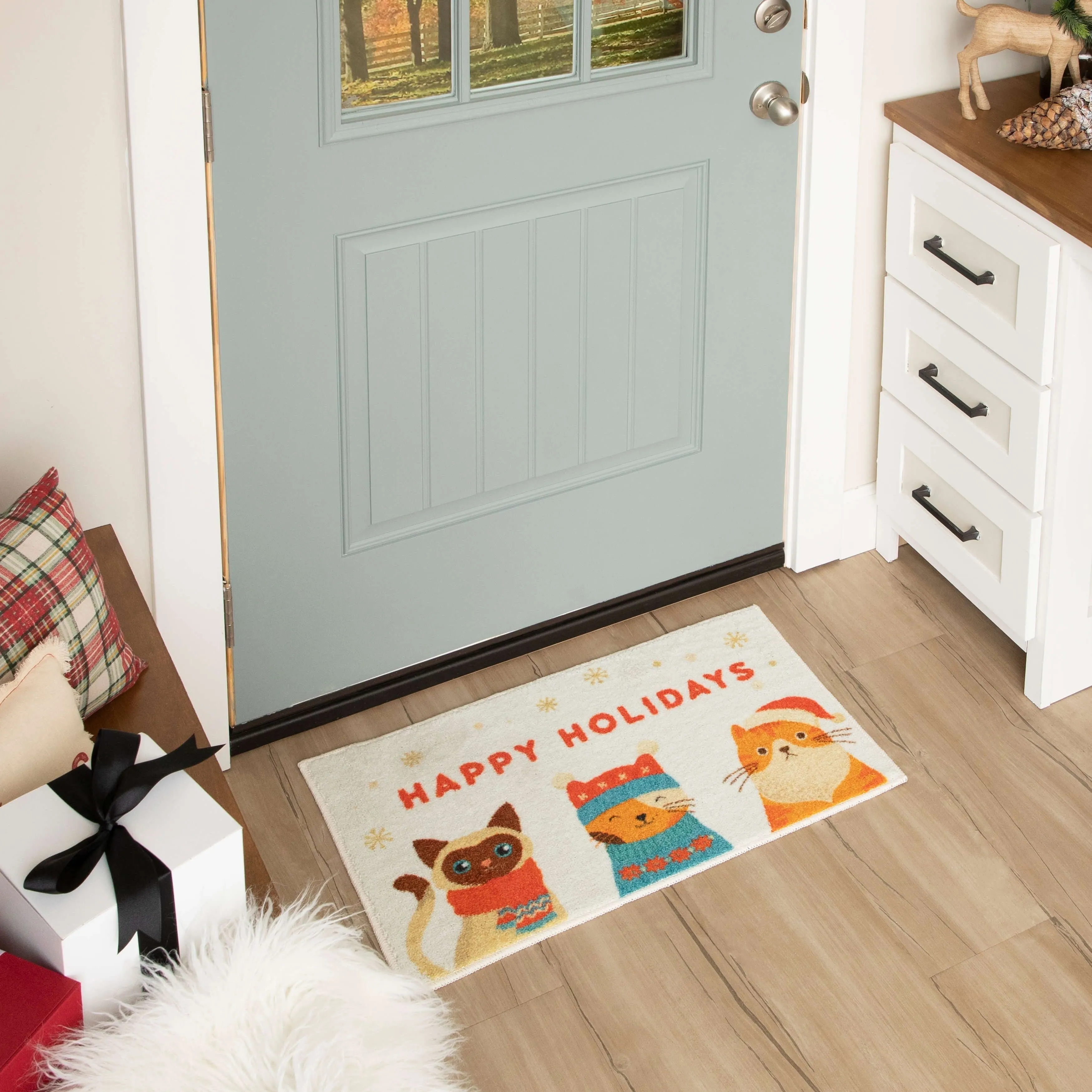 Mohawk Home Holiday Cats Multi Kitchen Mat