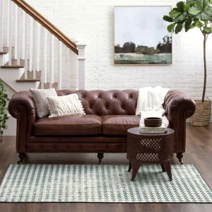 Mohawk Home Orabela Distressed Houndstooth Gray Area Rug