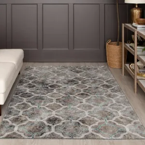 Mohawk Home Quatrefoil Fret Geometric Trellis Grey Area Rug