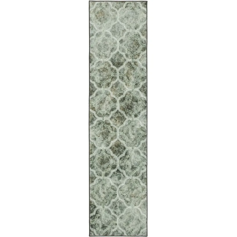 Mohawk Home Quatrefoil Fret Geometric Trellis Grey Area Rug
