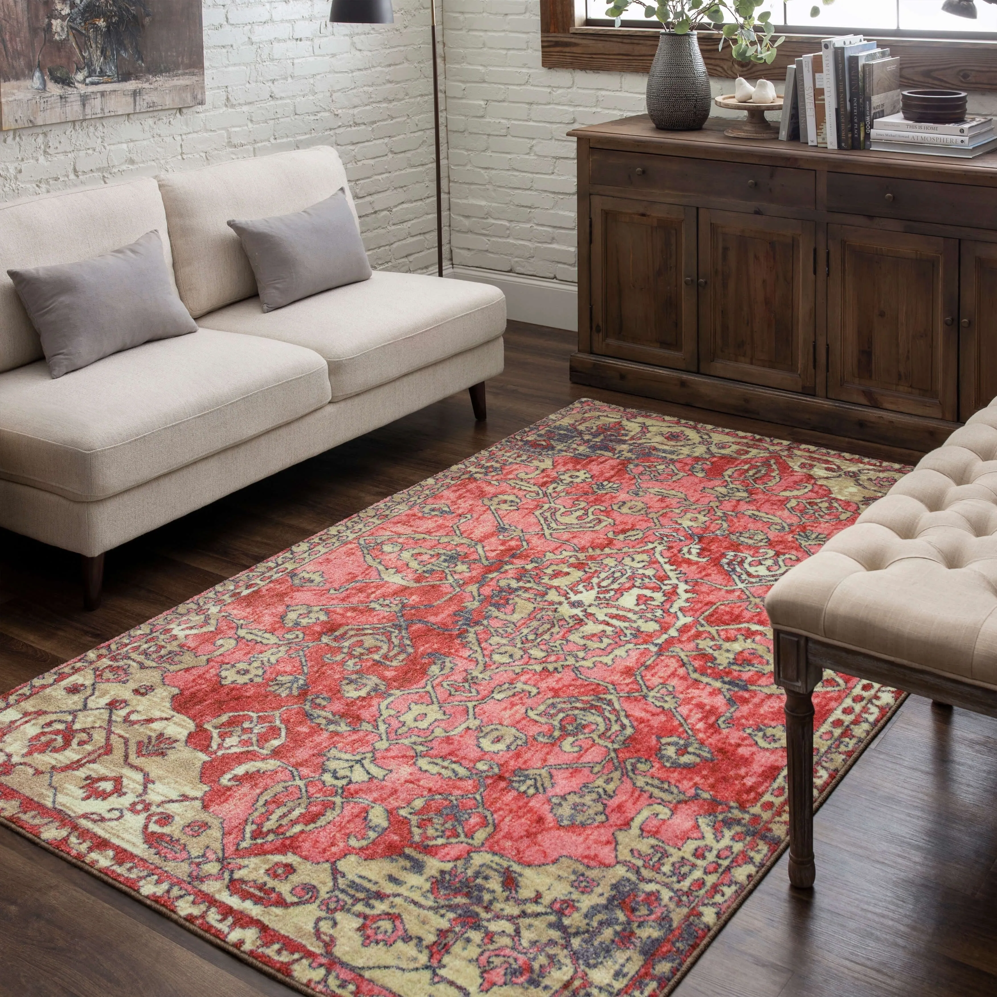 Mohawk Home Siena Traditional Medallion Area Rug