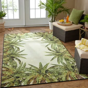 Mohawk Home Tropical Verde Palm Border Area Rug