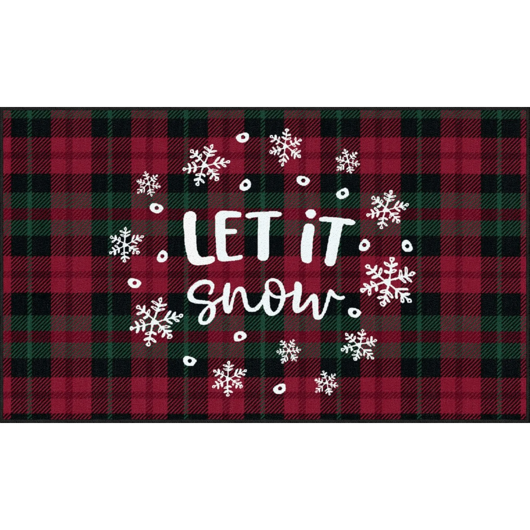 Mohawk Prismatic Let It Snow Plaid Kitchen Mat