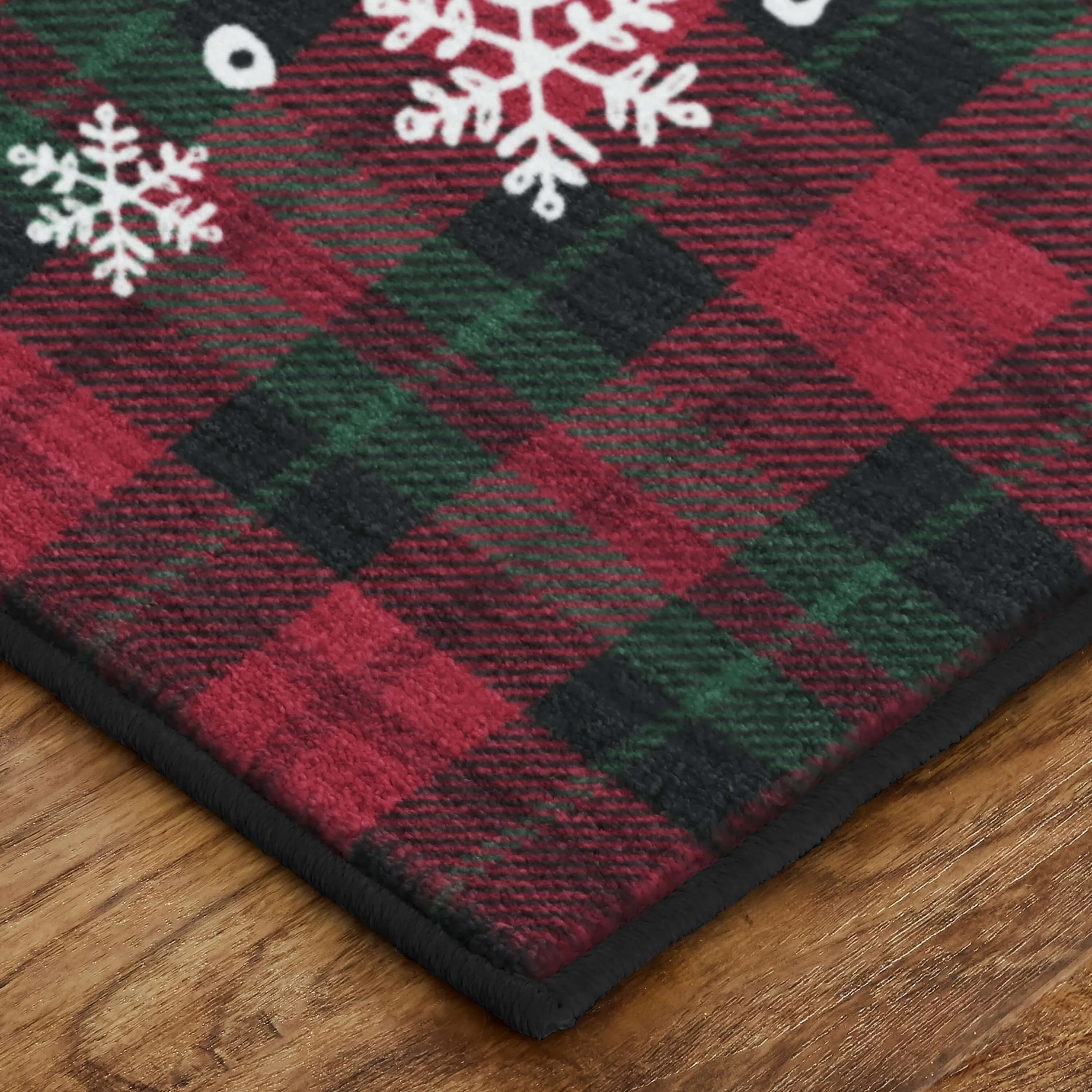 Mohawk Prismatic Let It Snow Plaid Kitchen Mat