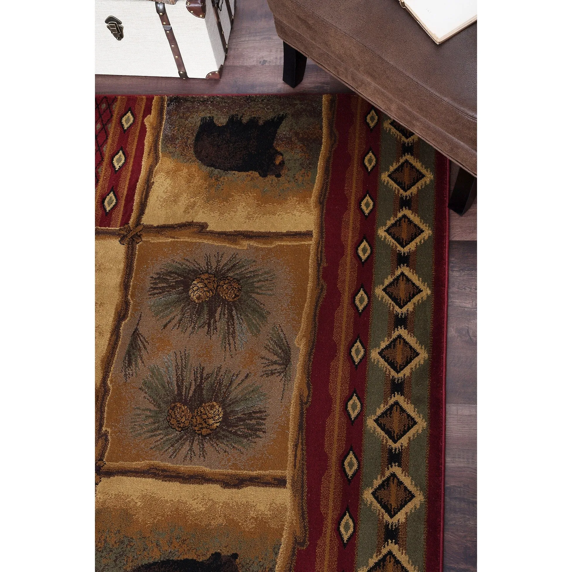 Natural Lodge Novelty Graphic Indoor Area Rug