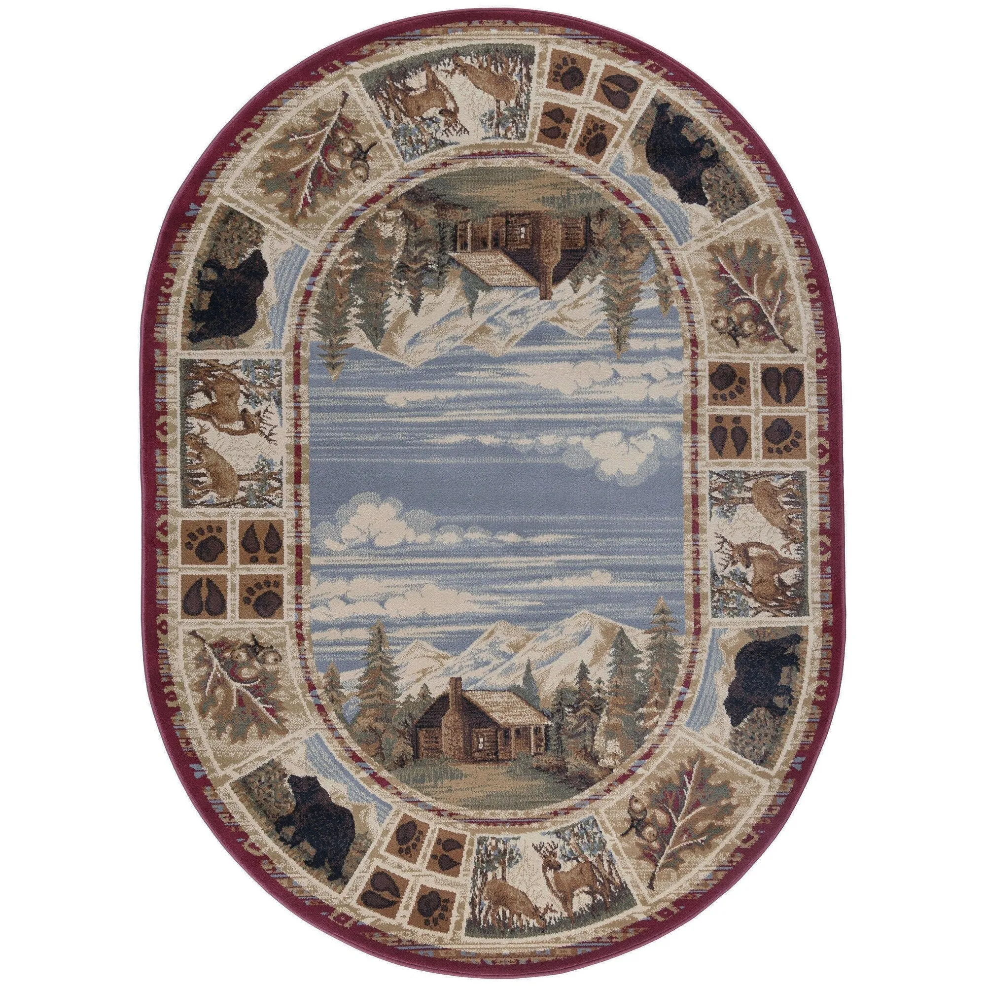 Natural Lodge Novelty Graphic Indoor Area Rug