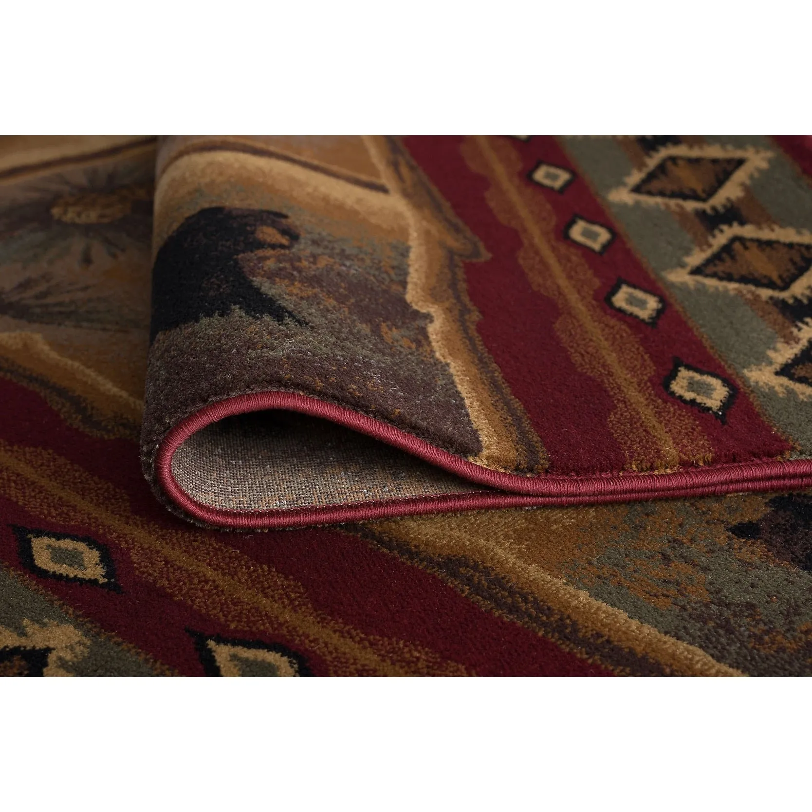 Natural Lodge Novelty Graphic Indoor Area Rug