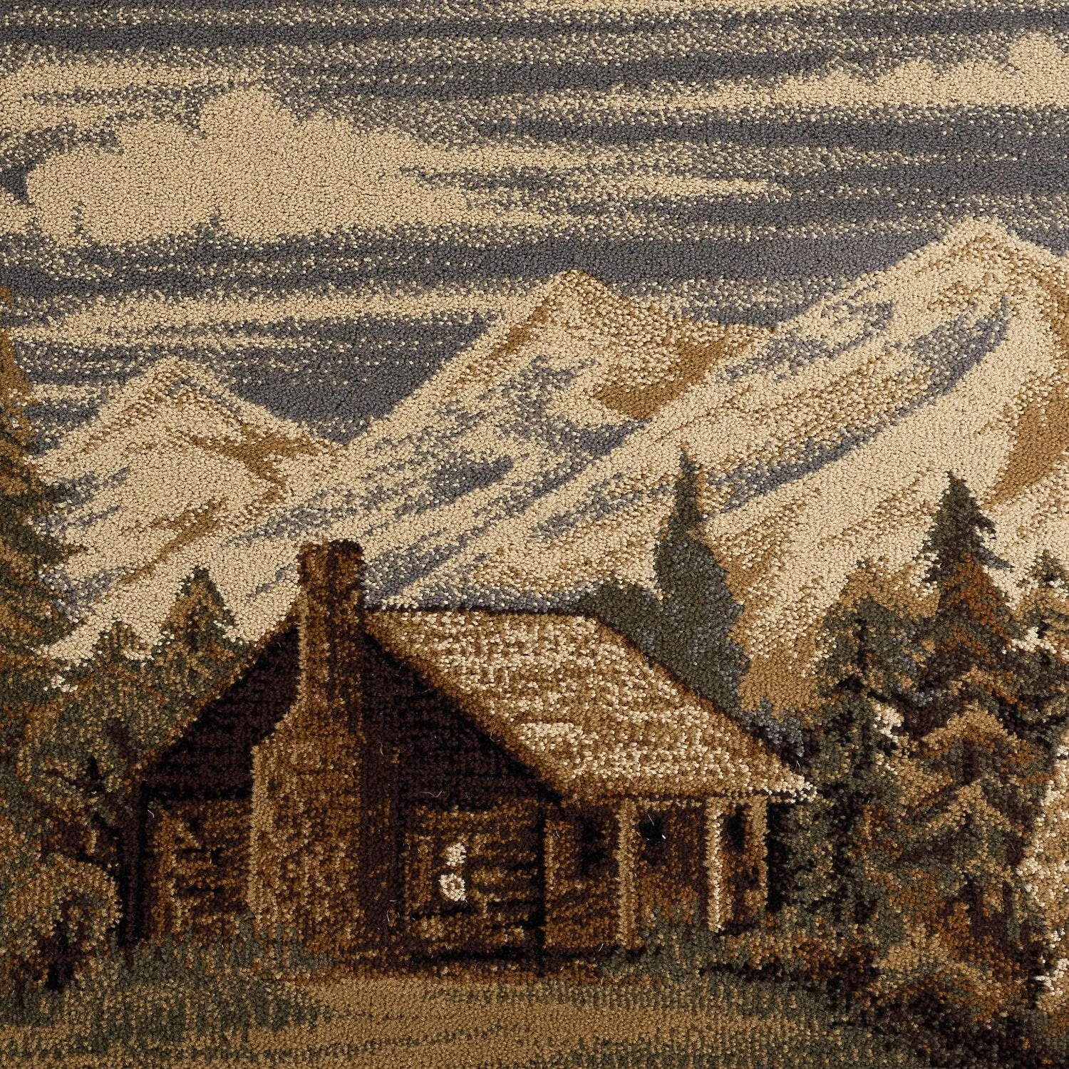 Natural Lodge Novelty Graphic Indoor Area Rug