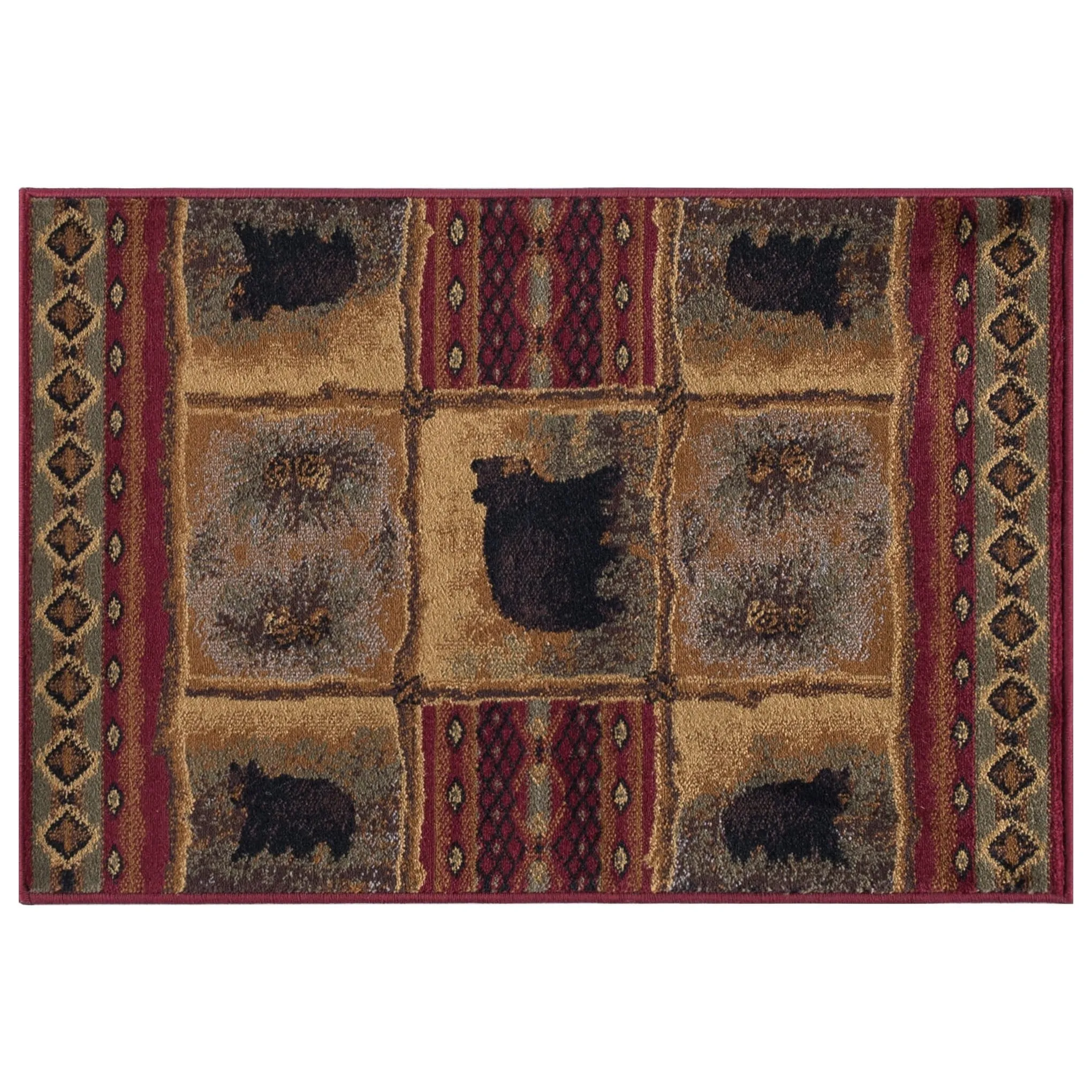 Natural Lodge Novelty Graphic Indoor Area Rug