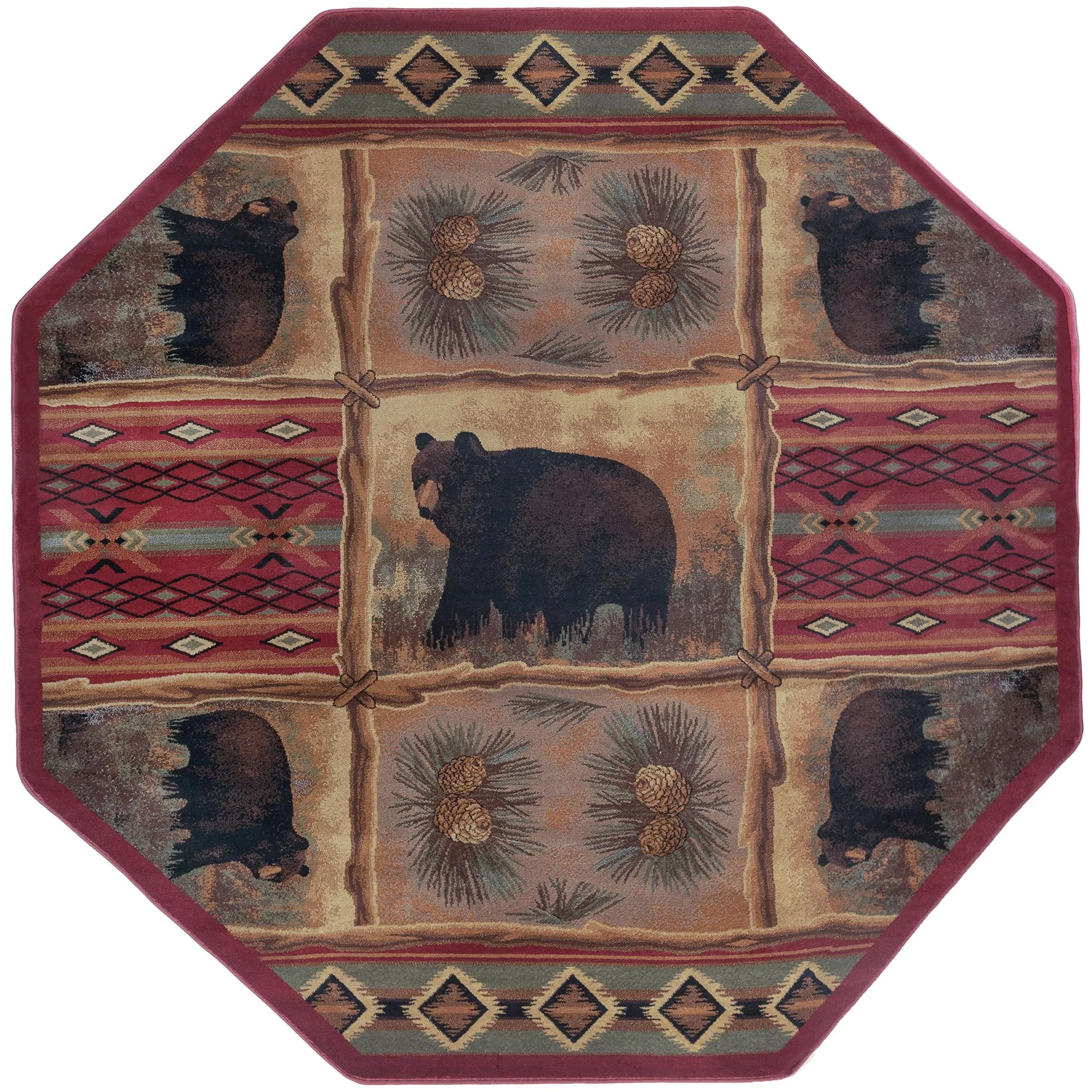 Natural Lodge Novelty Graphic Indoor Area Rug