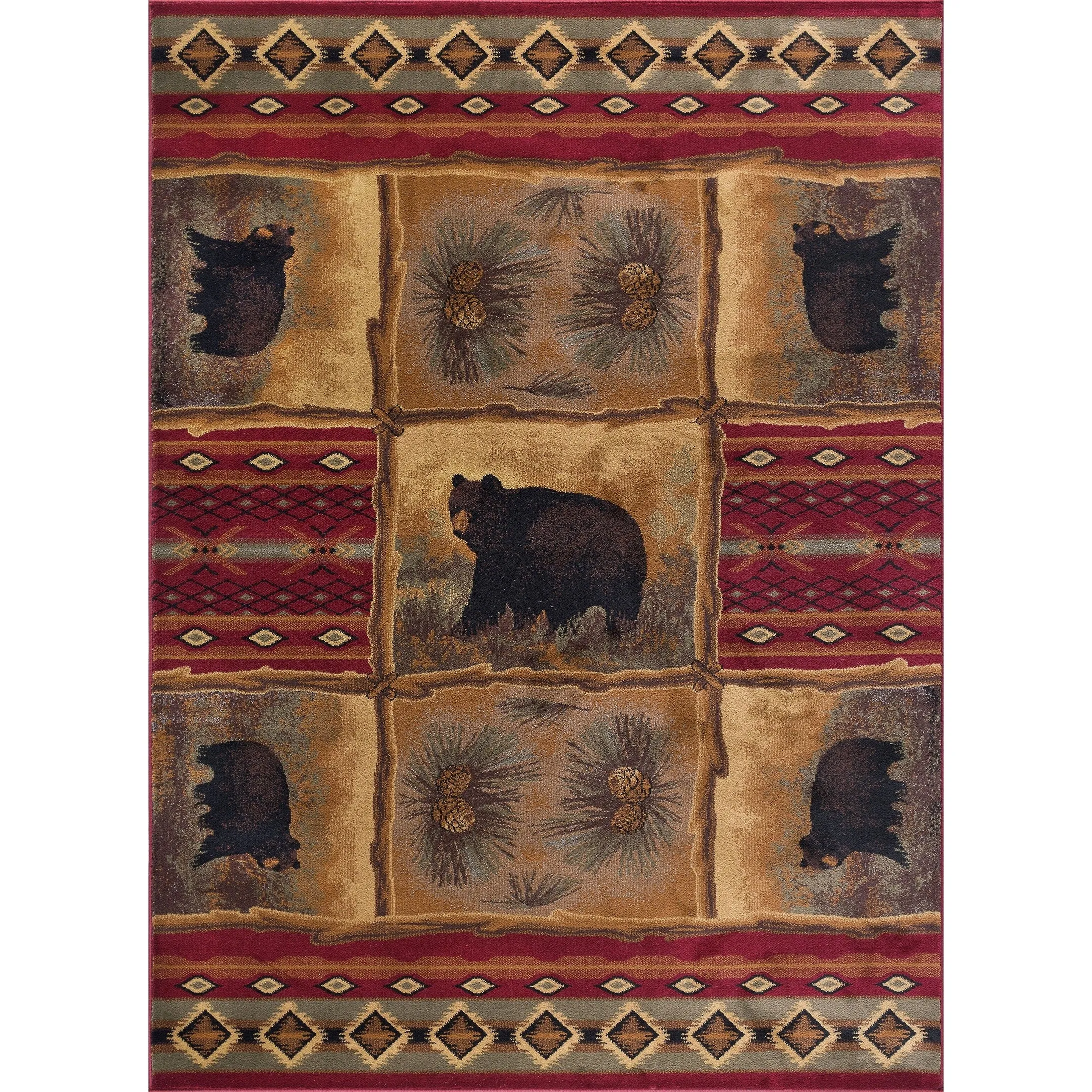 Natural Lodge Novelty Graphic Indoor Area Rug
