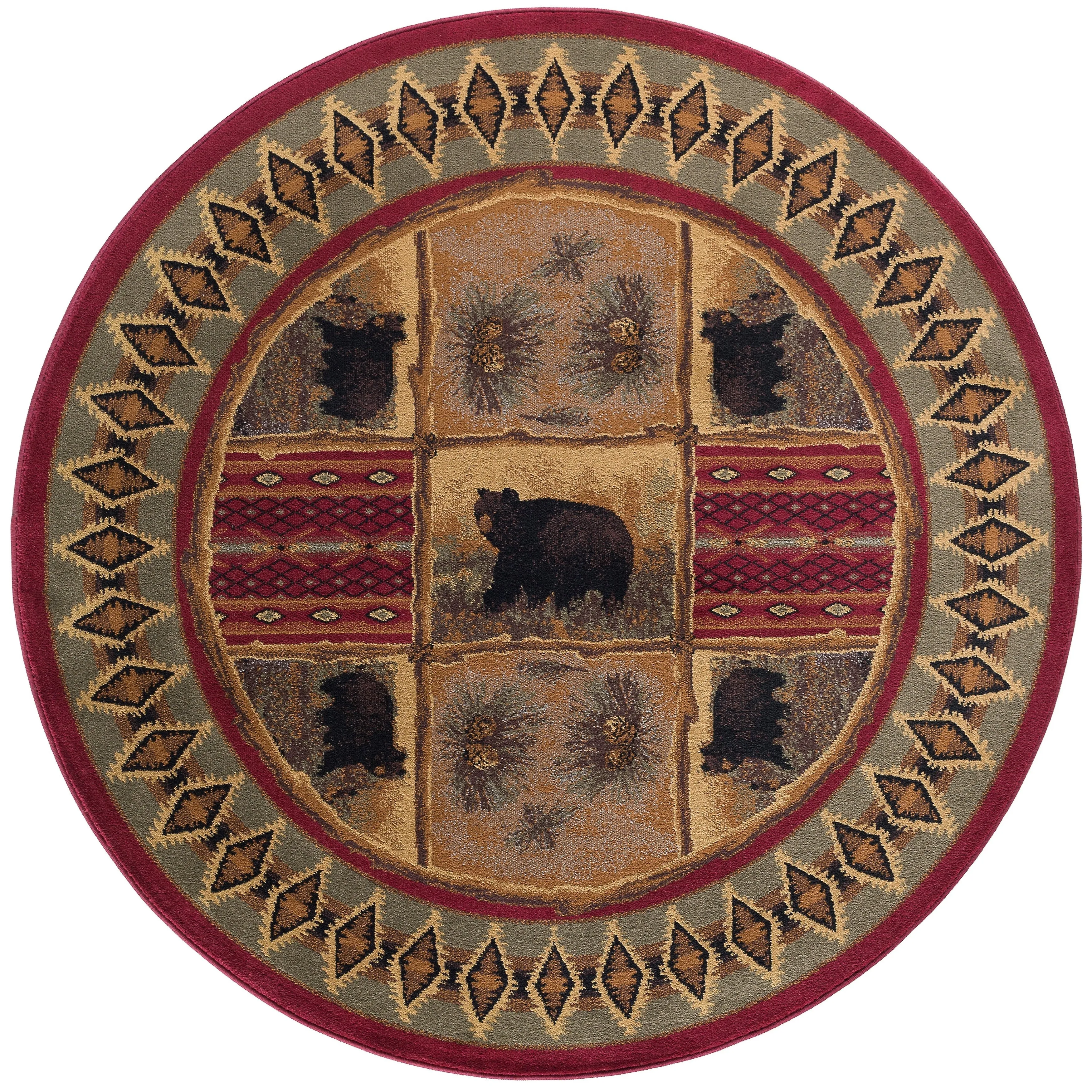 Natural Lodge Novelty Graphic Indoor Area Rug