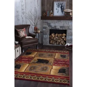 Natural Lodge Novelty Graphic Indoor Area Rug
