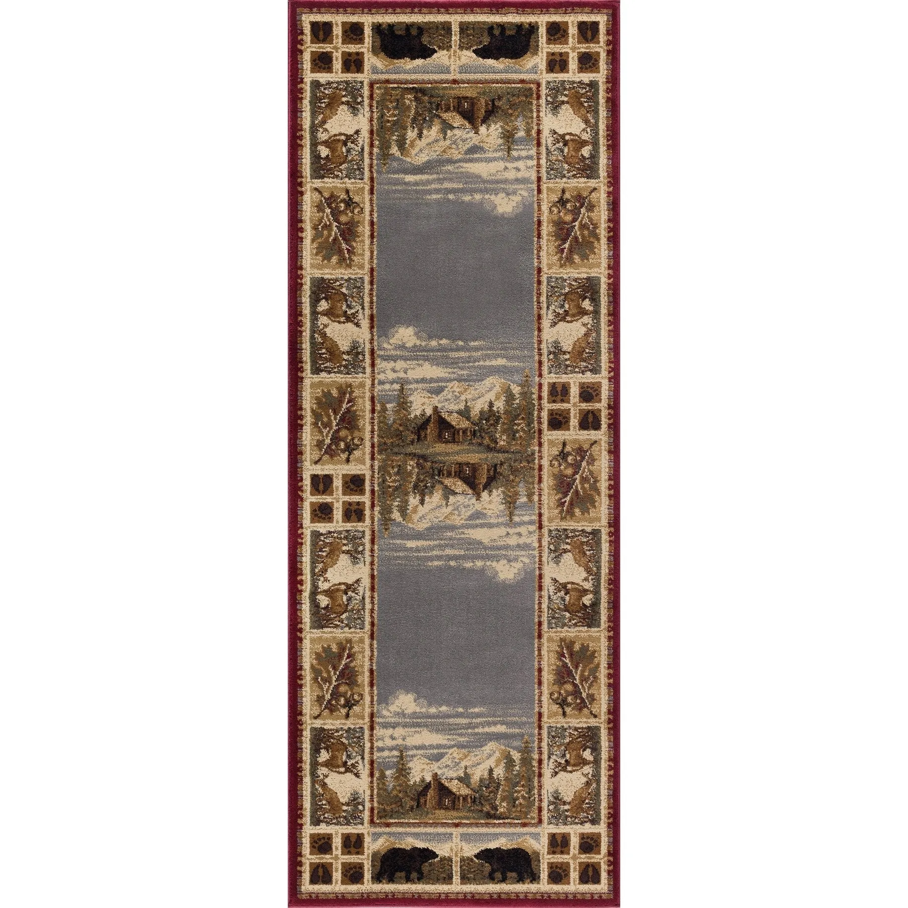 Natural Lodge Novelty Graphic Indoor Area Rug