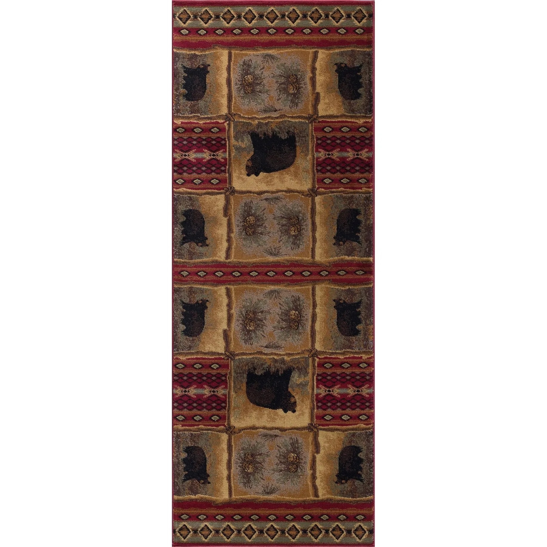 Natural Lodge Novelty Graphic Indoor Area Rug