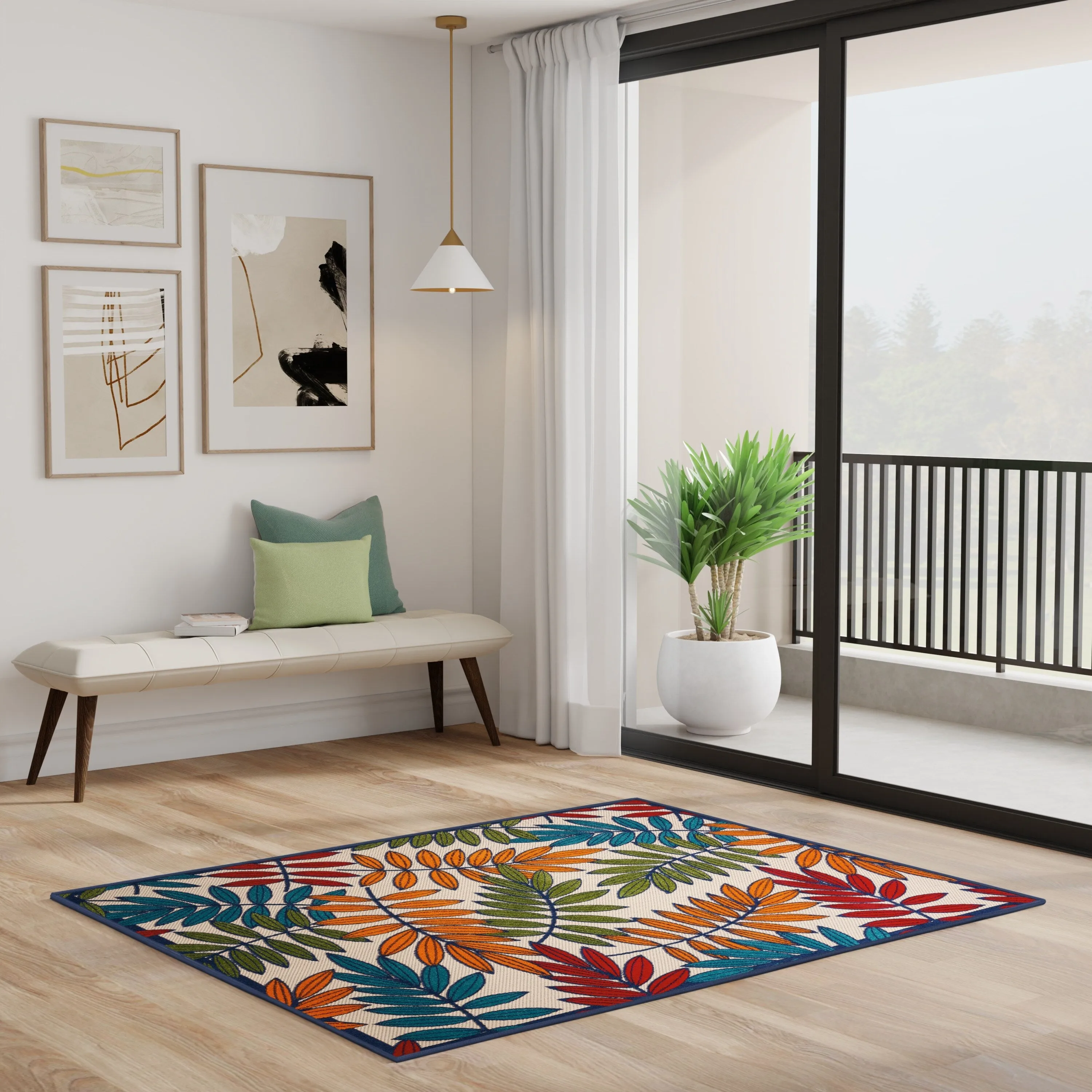 Nourison Alice Indoor/Outdoor Floral Area Rug