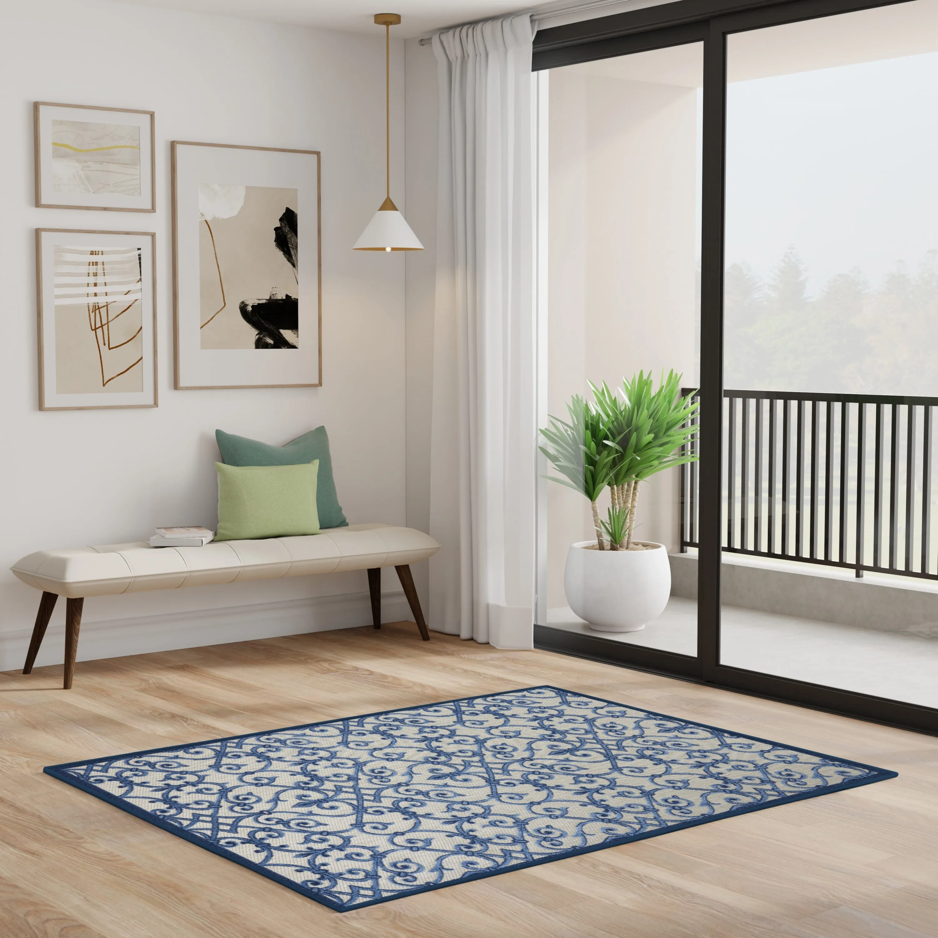 Nourison Alice Indoor/Outdoor Trellis Area Rug