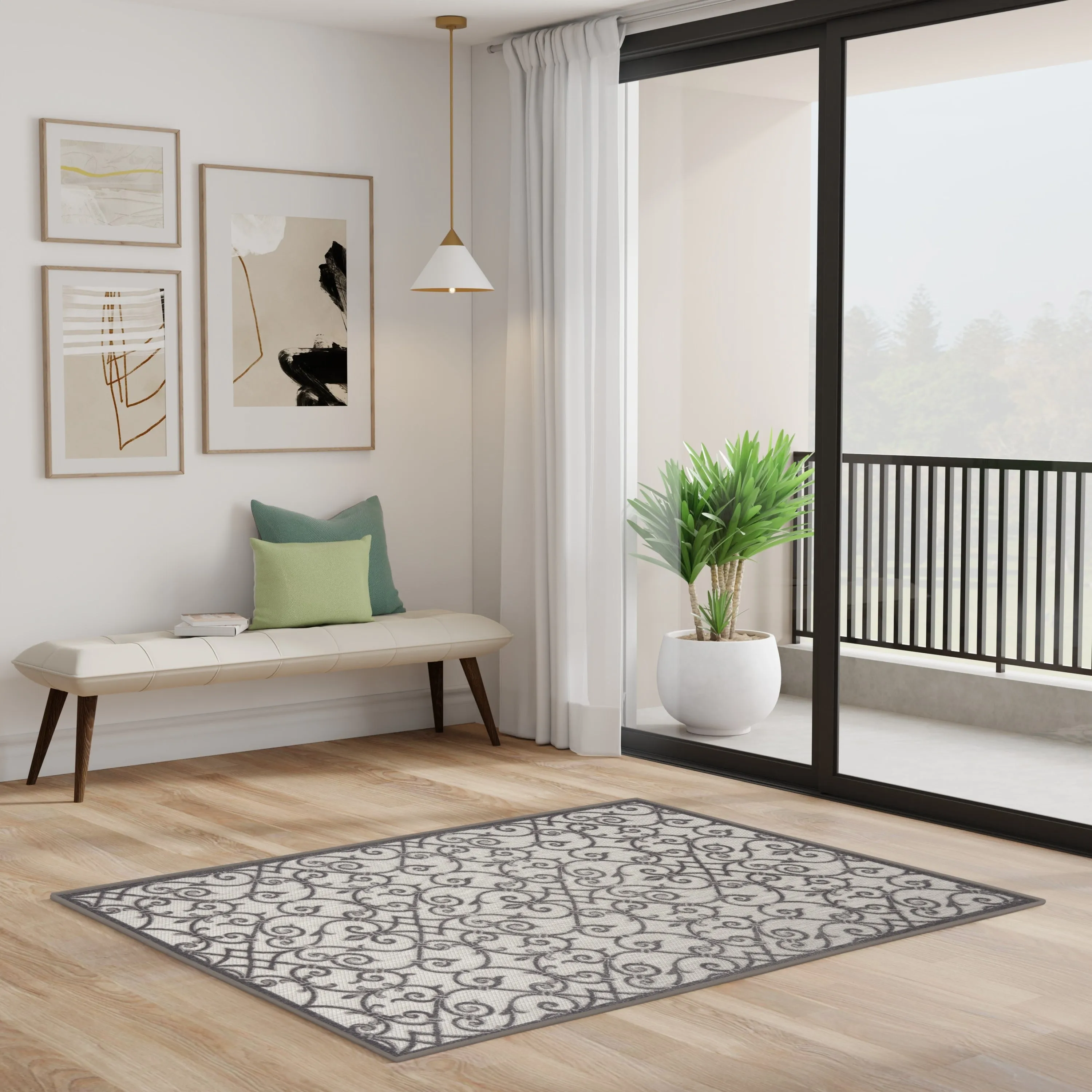 Nourison Alice Indoor/Outdoor Trellis Area Rug