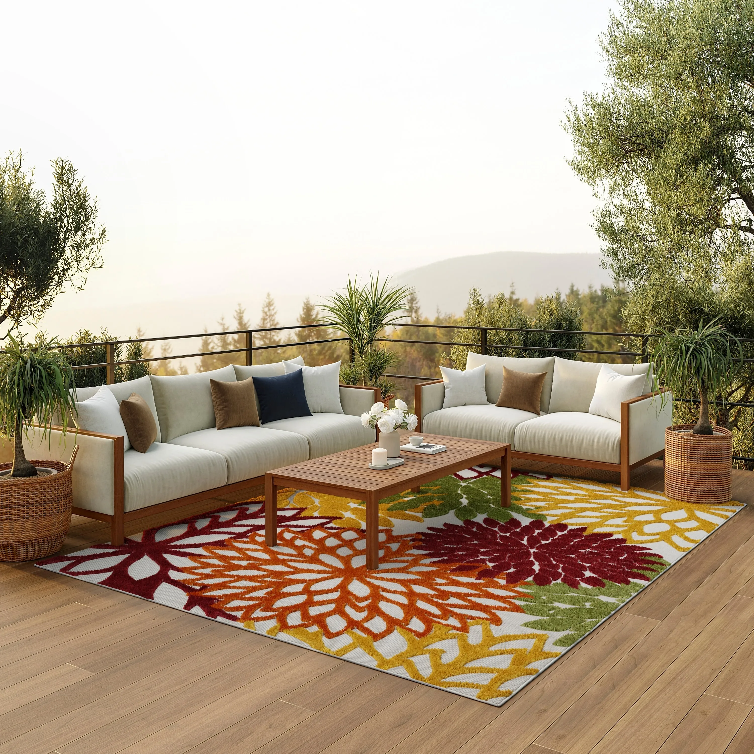 Nourison Aloha Floral Modern. Indoor/Outdoor Area Rug