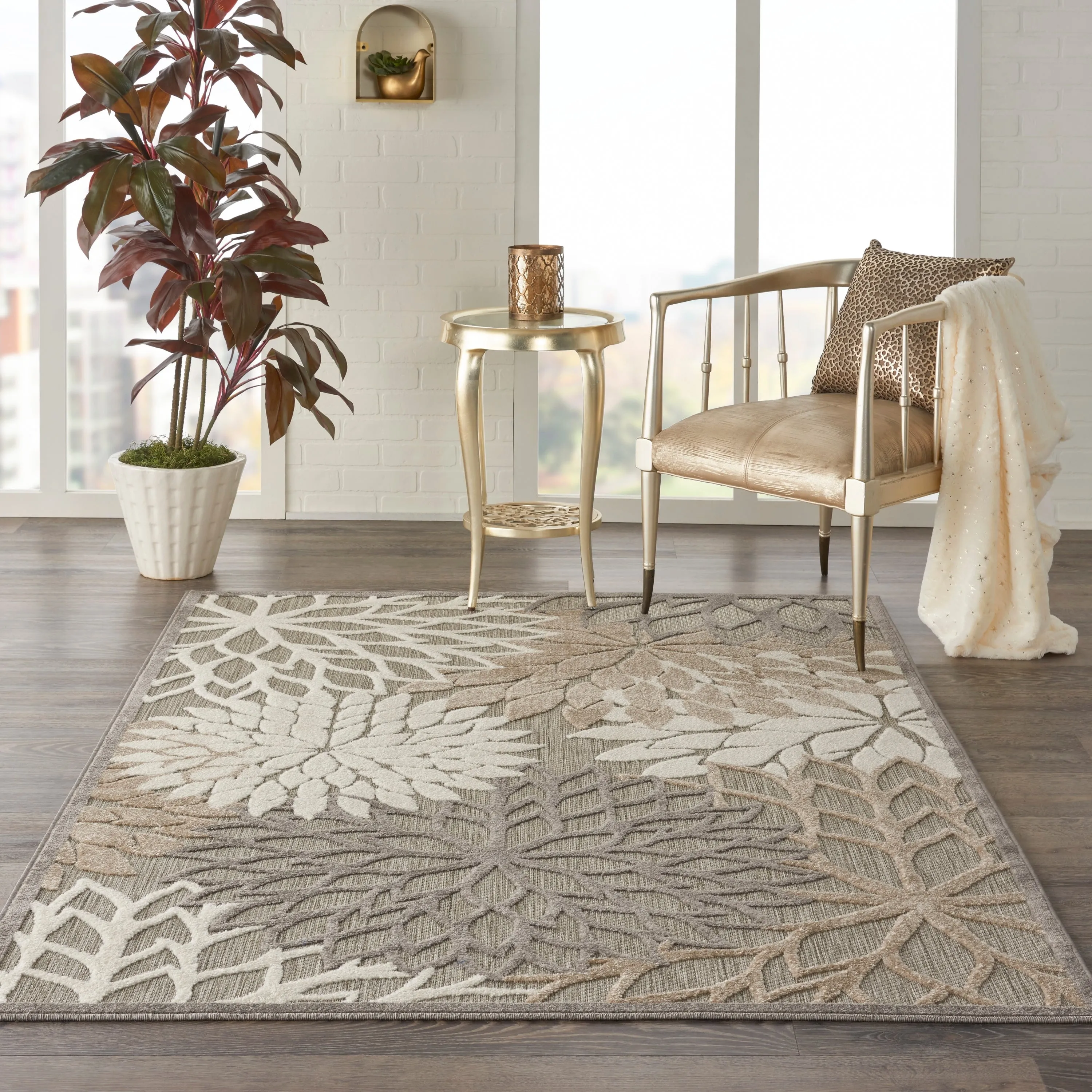 Nourison Aloha Floral Modern. Indoor/Outdoor Area Rug