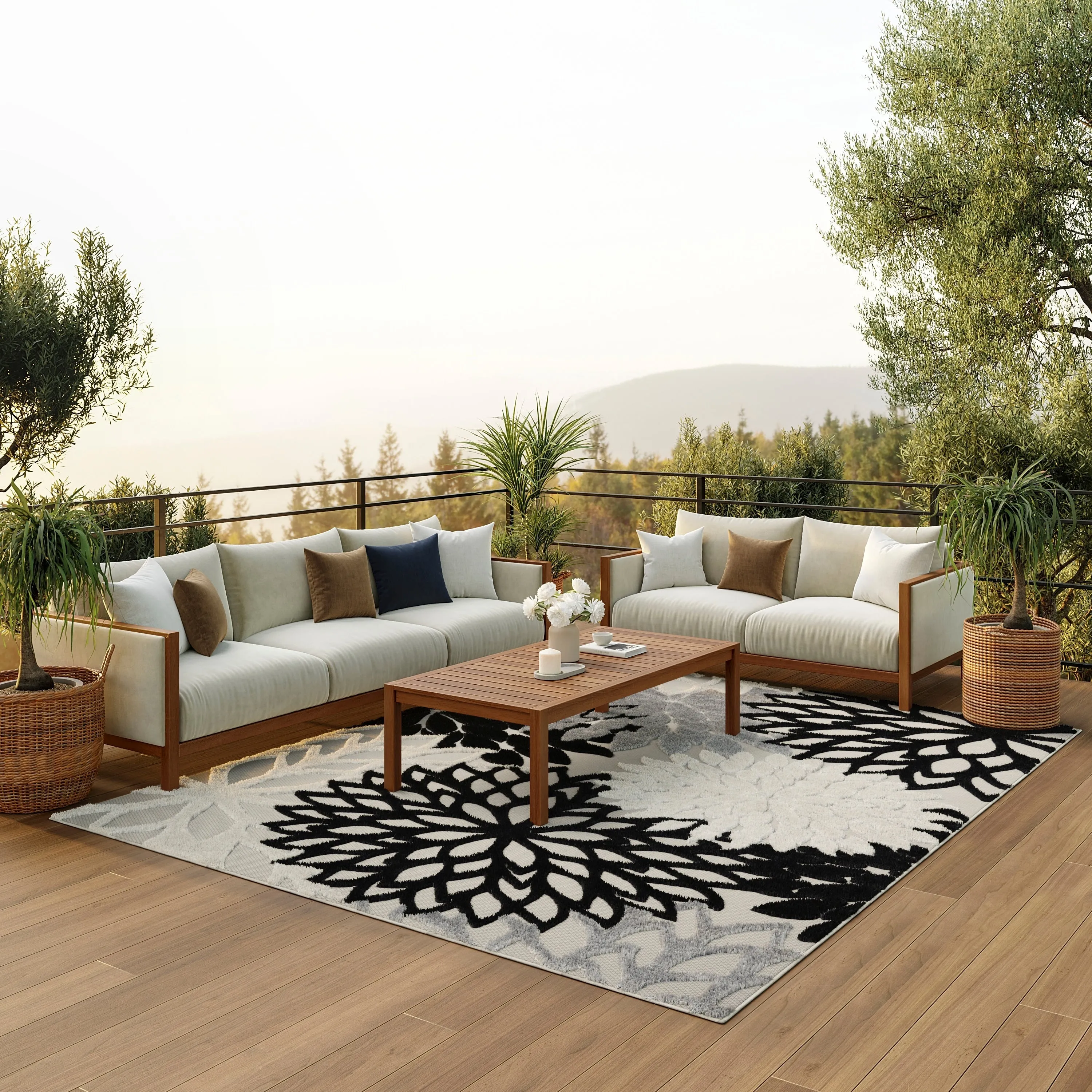 Nourison Aloha Floral Modern. Indoor/Outdoor Area Rug