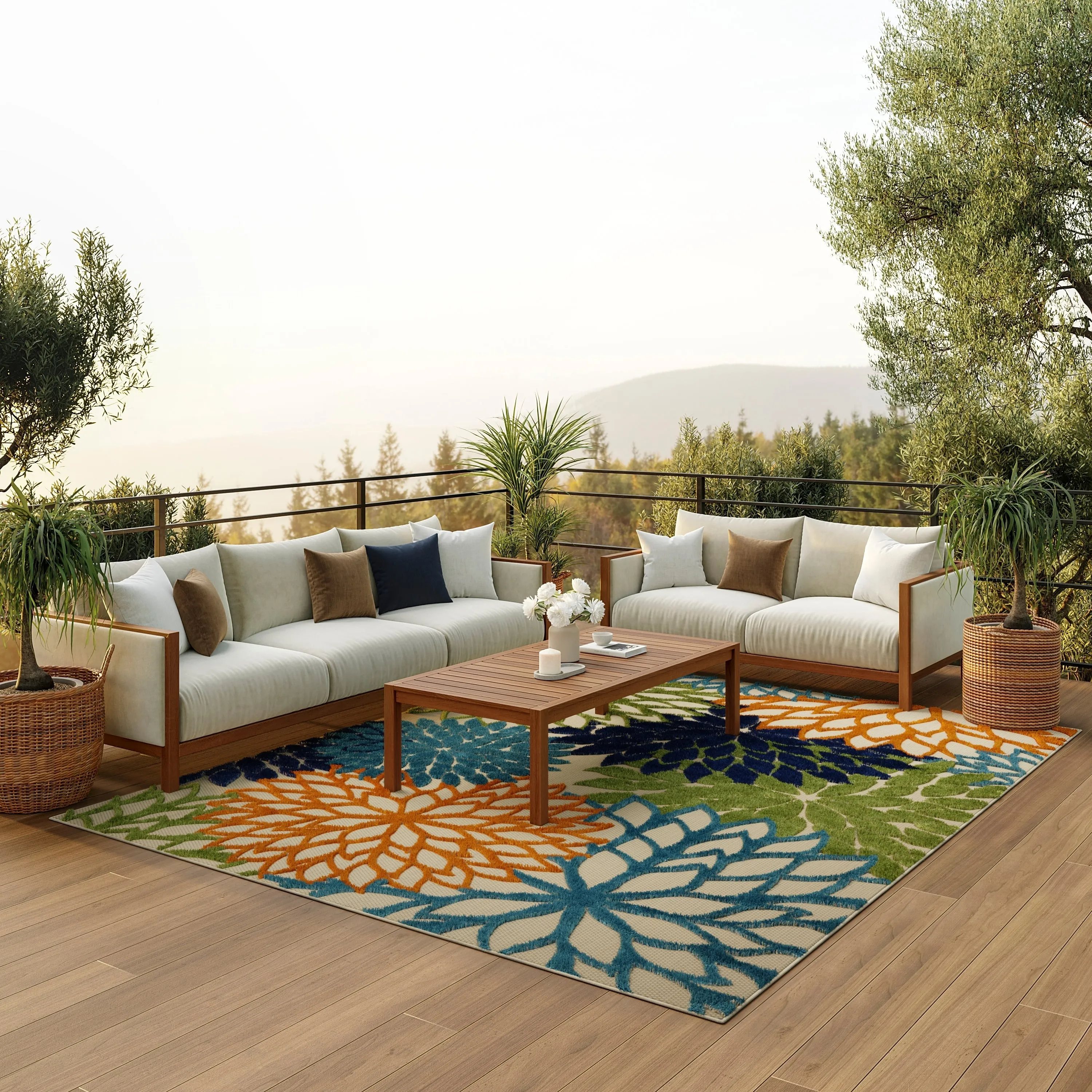 Nourison Aloha Floral Modern. Indoor/Outdoor Area Rug