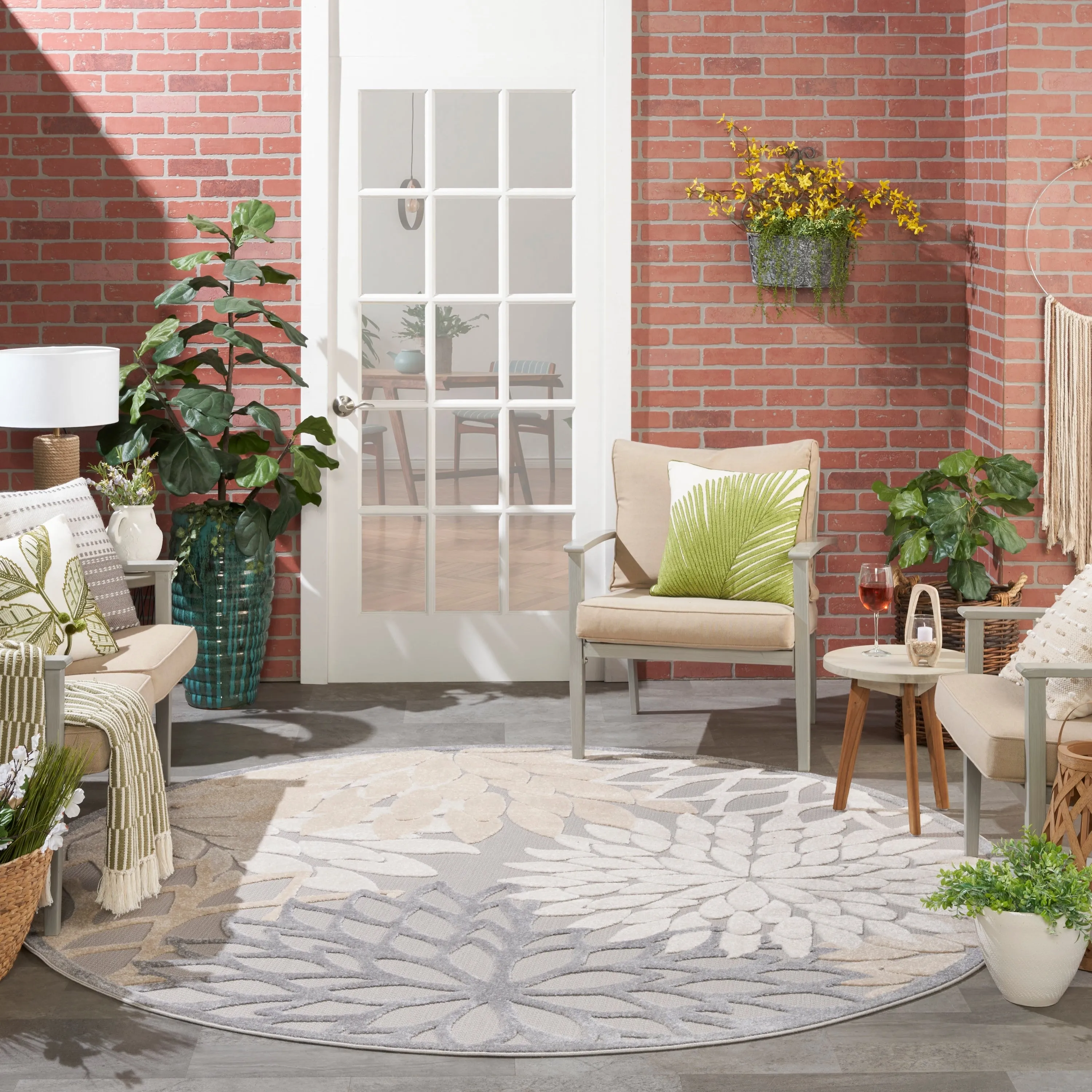 Nourison Aloha Floral Modern. Indoor/Outdoor Area Rug