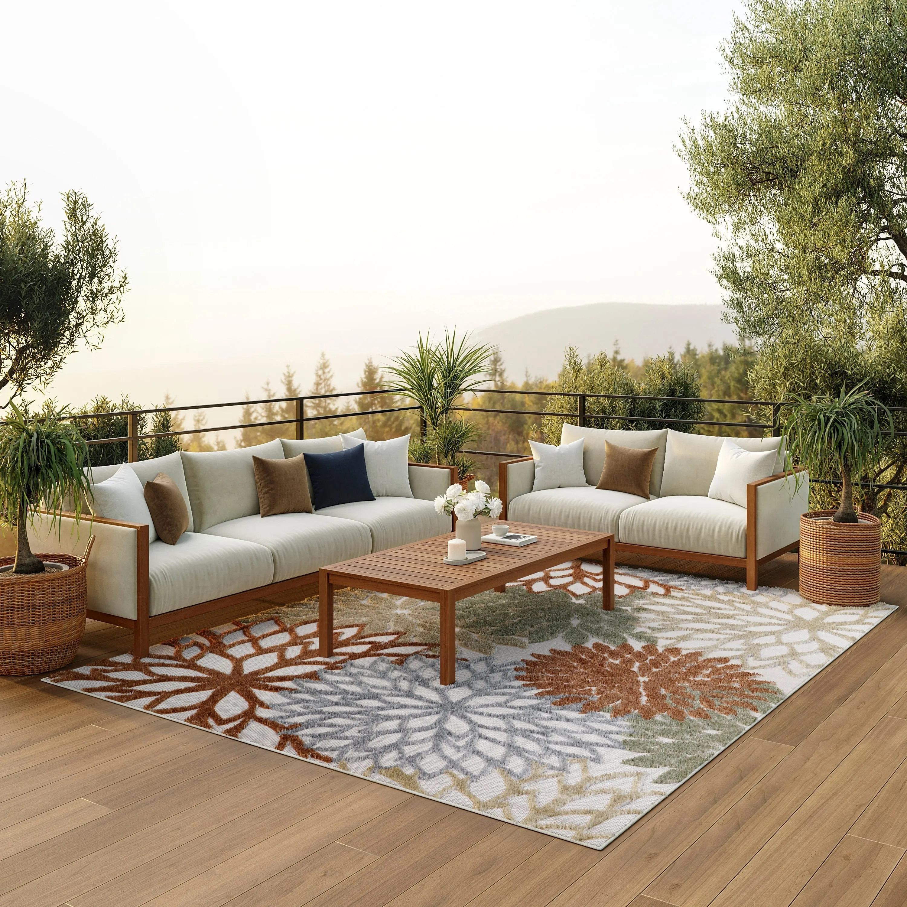Nourison Aloha Floral Modern. Indoor/Outdoor Area Rug