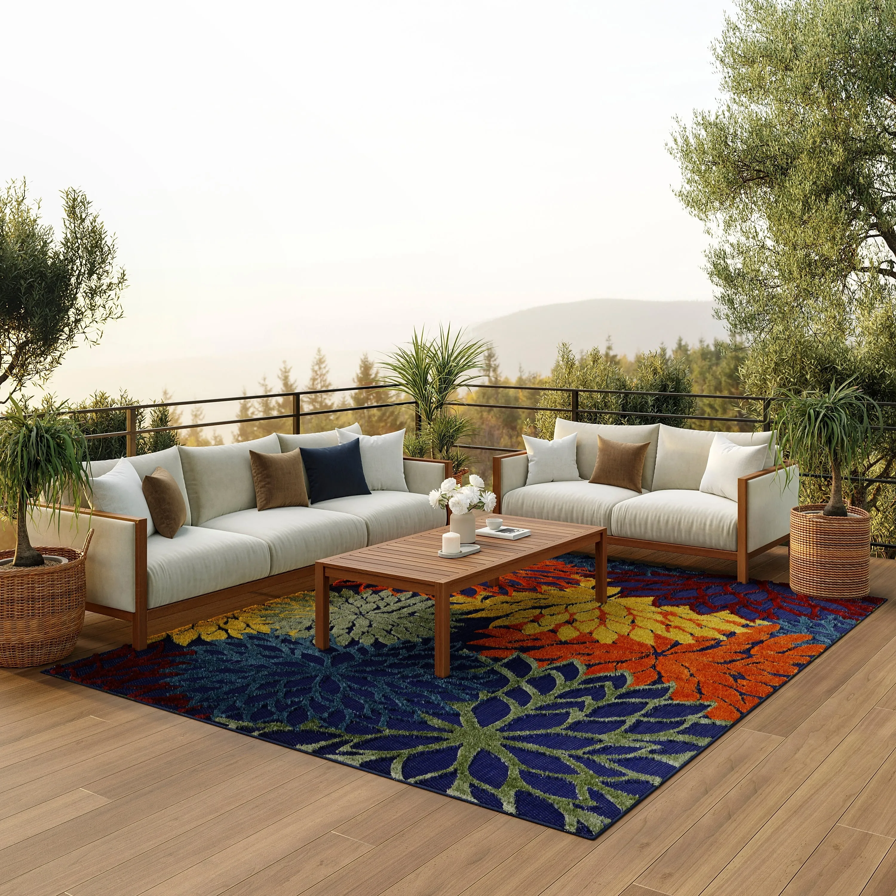 Nourison Aloha Floral Modern. Indoor/Outdoor Area Rug