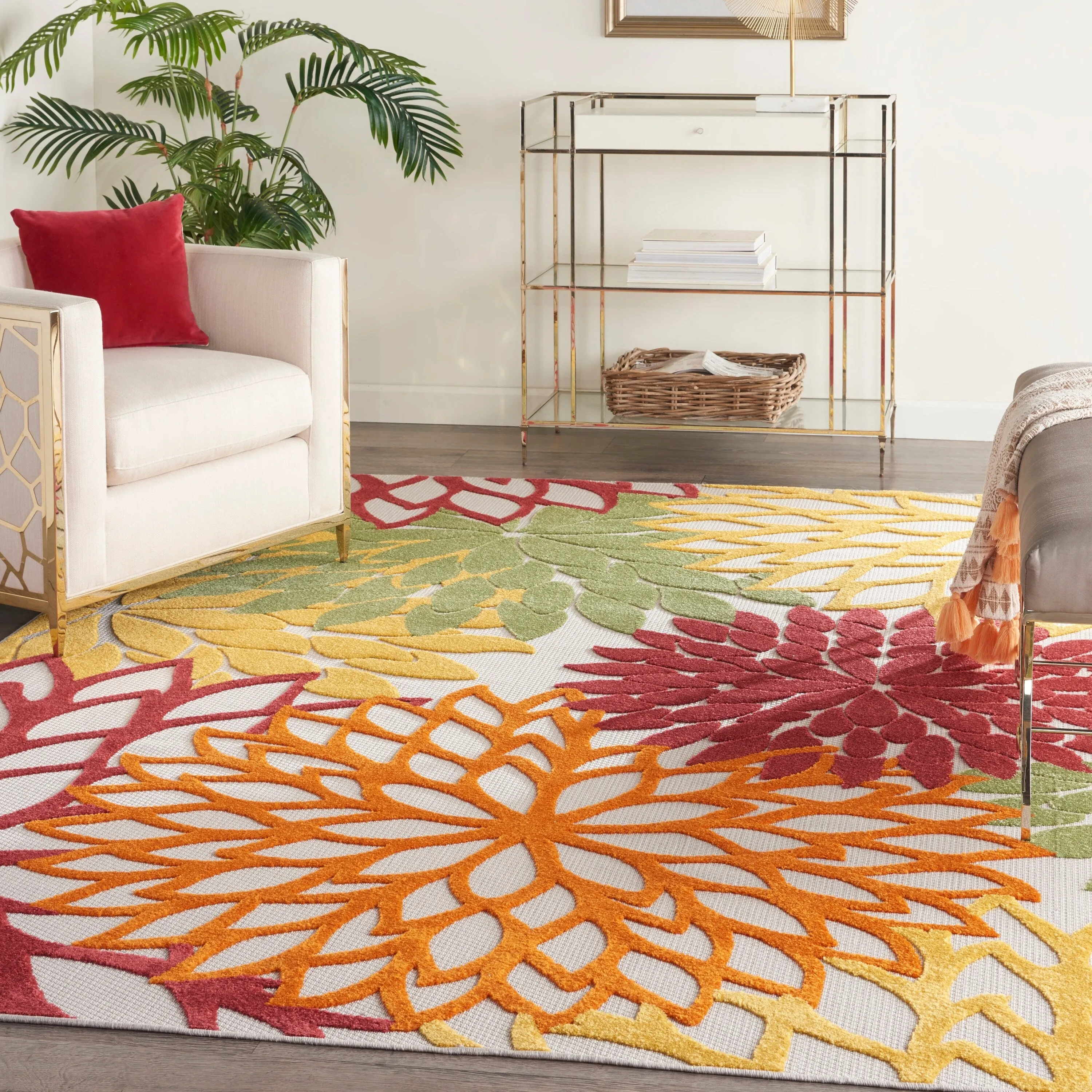 Nourison Aloha Floral Modern. Indoor/Outdoor Area Rug